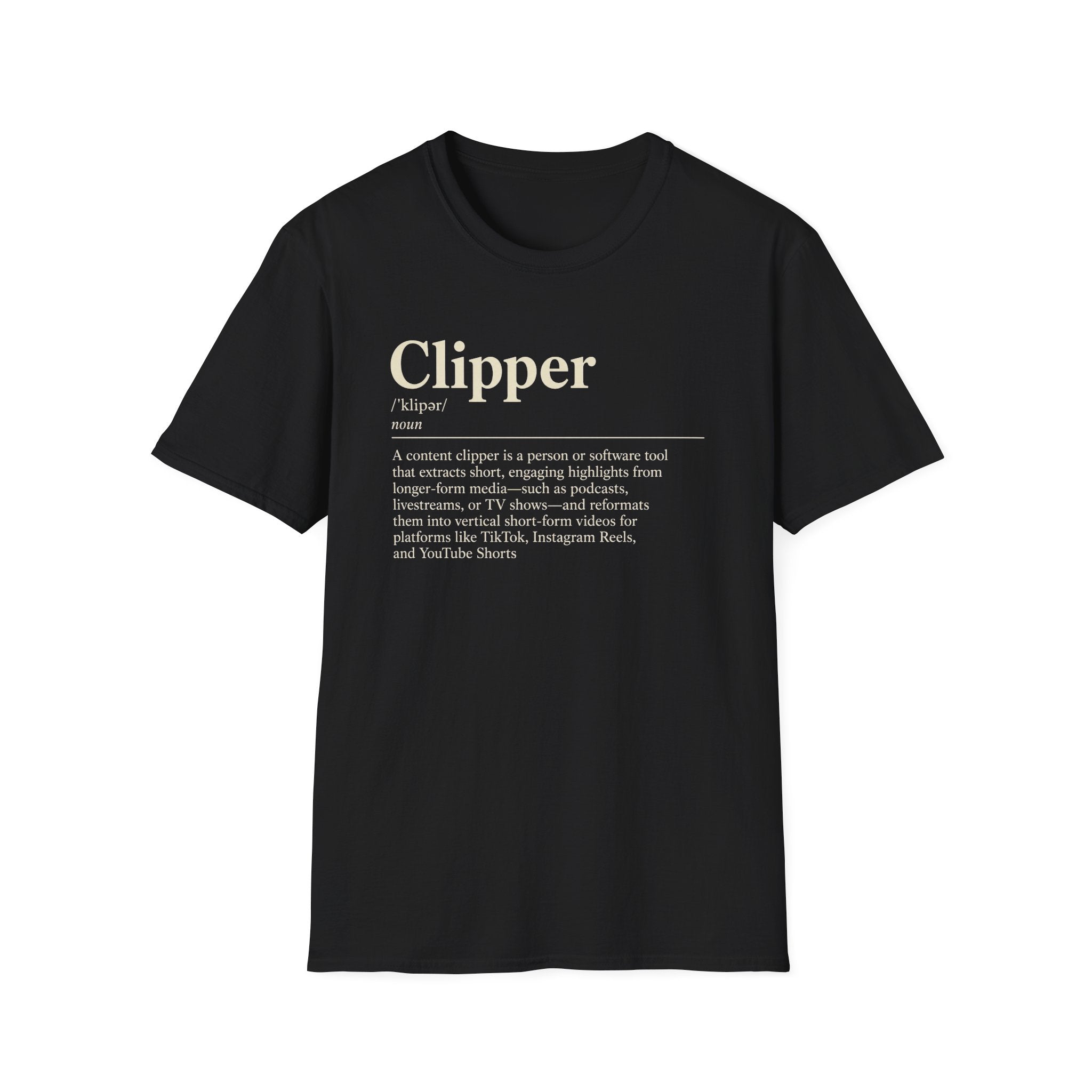 Clipper Definition T-Shirt — Content Creator Dictionary Tee
