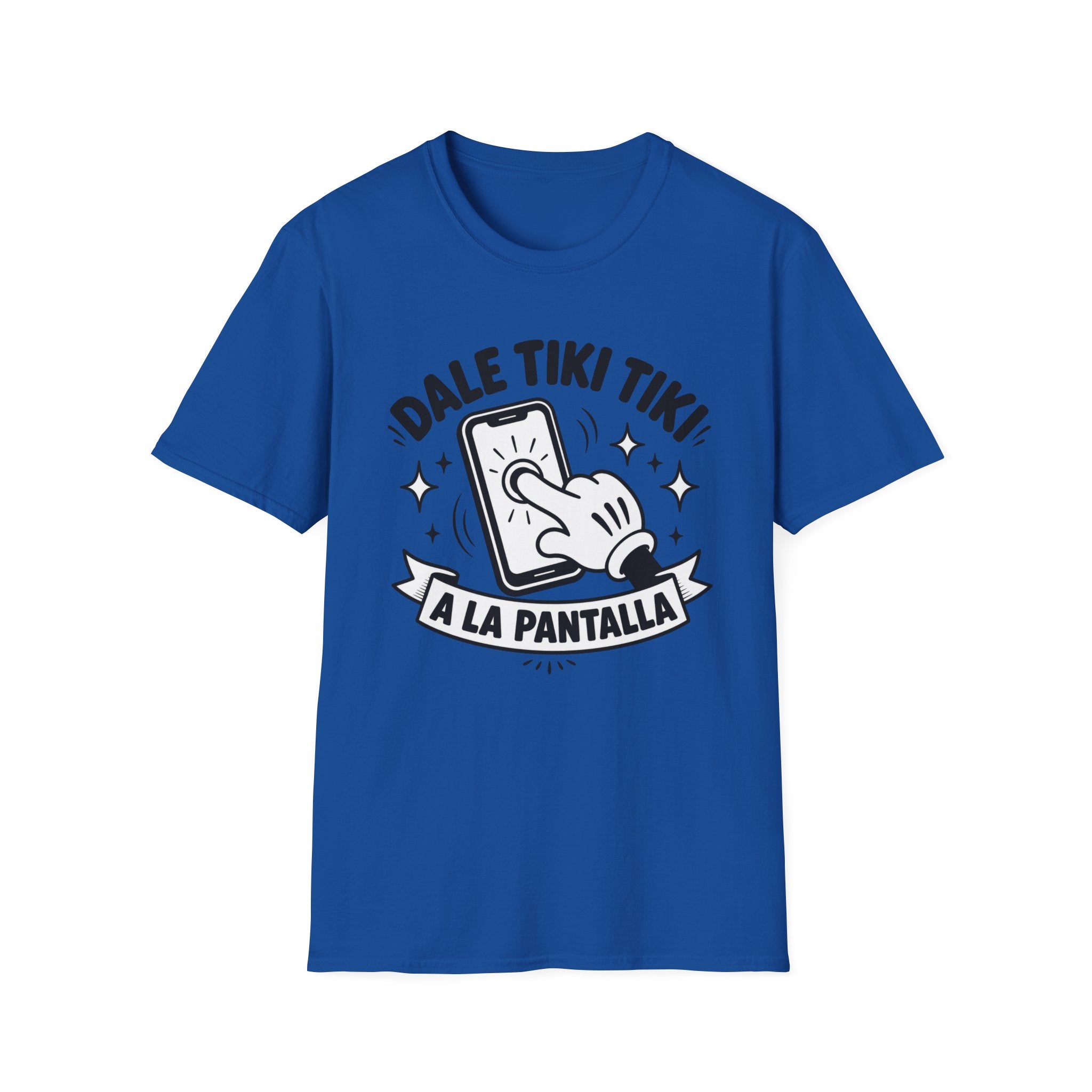 T-Shirt — 'Dale Tiki Tiki! A La Pantalla' Funny Spanish Phone-Press Graphic Tee