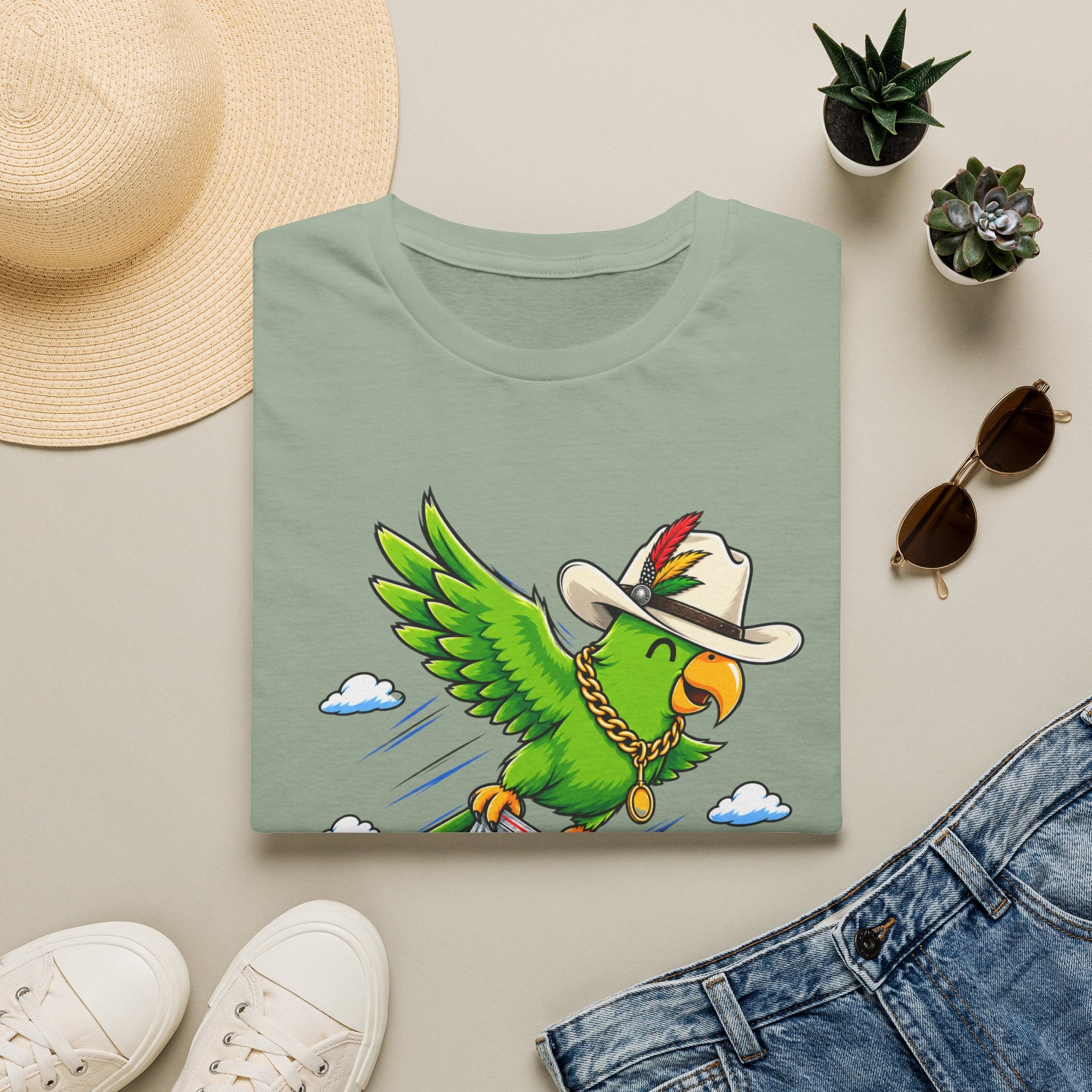 Parrot T-Shirt — 'Perrico Gives You Wiings' Funny Tropical Bird Tee