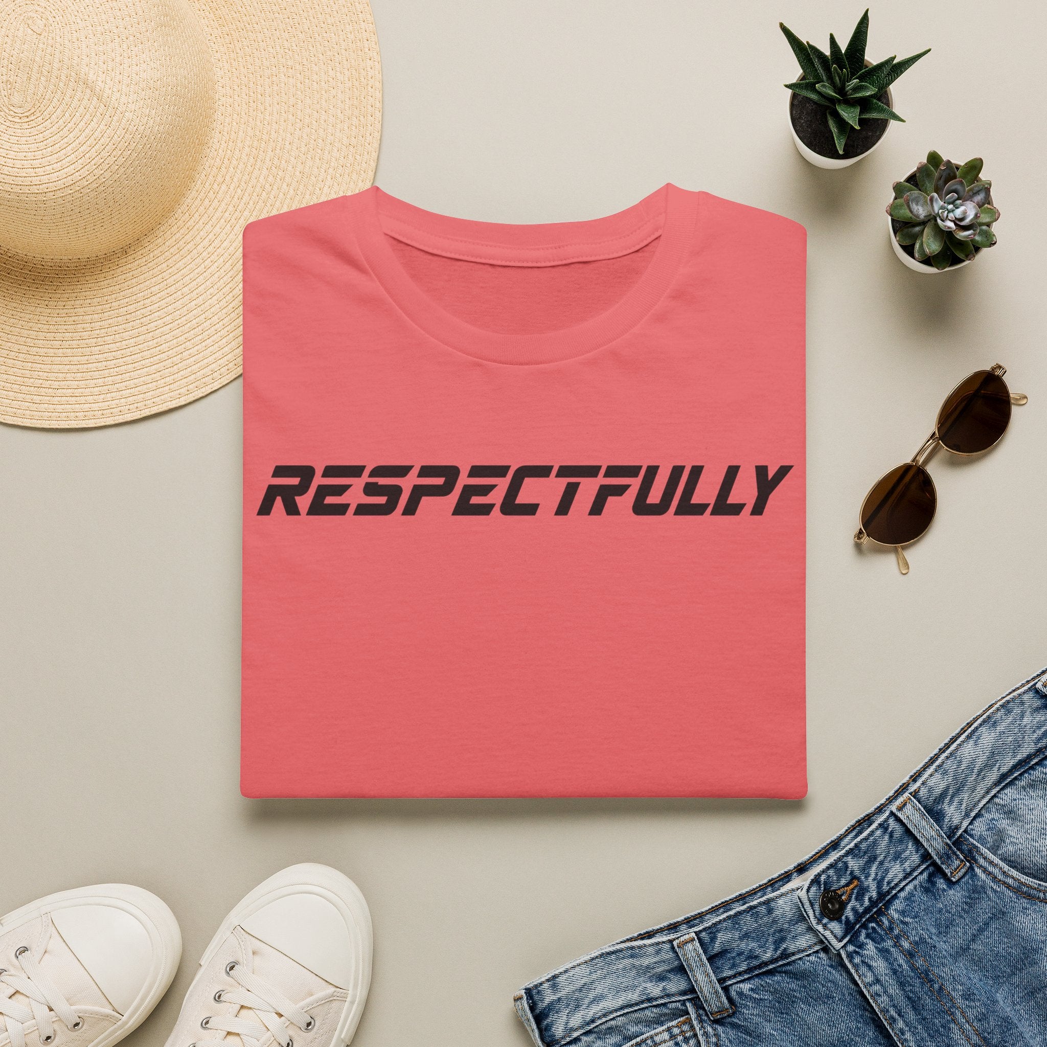 Respectfully T-Shirt — Minimal Bold Text Tee