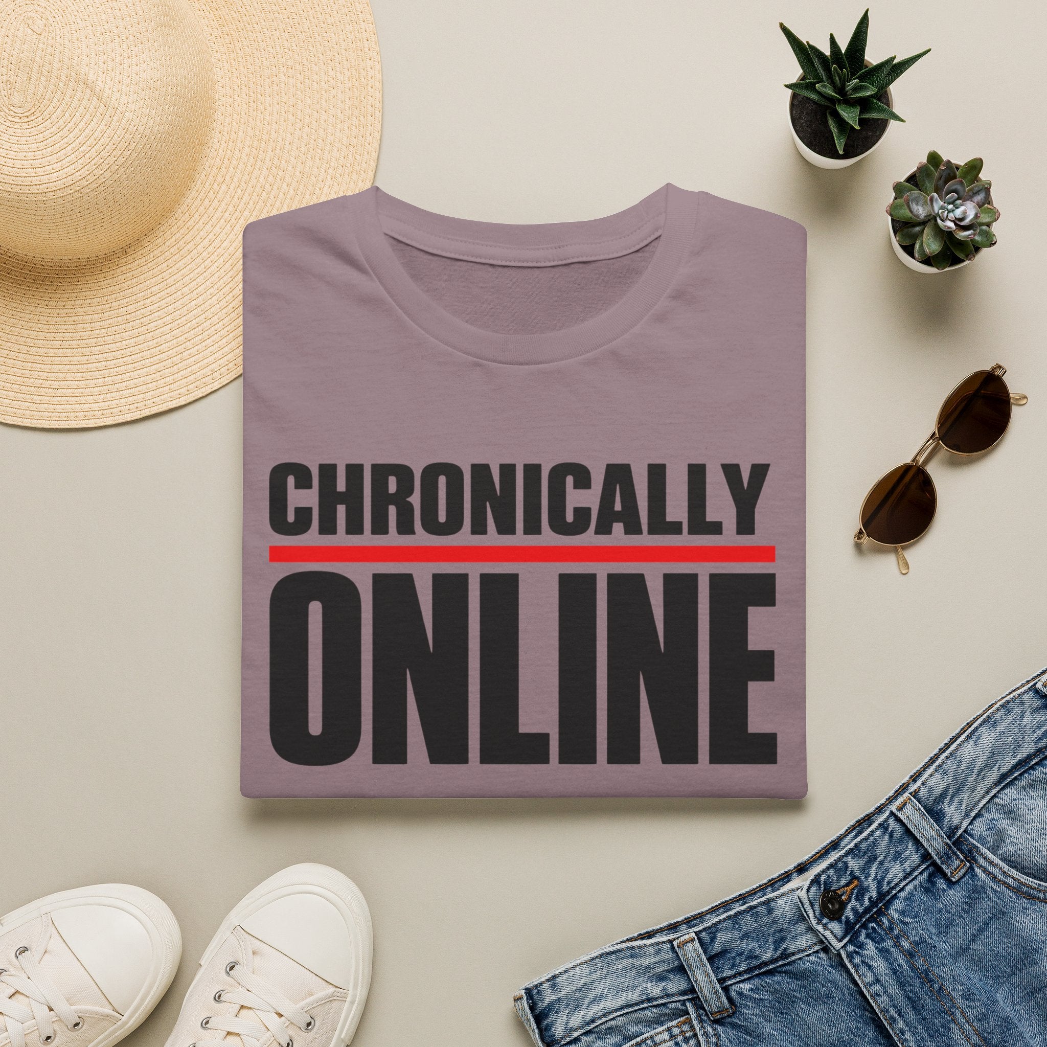 Chronically Online T‑Shirt — Bold Graphic Statement Tee for Social Media Fans