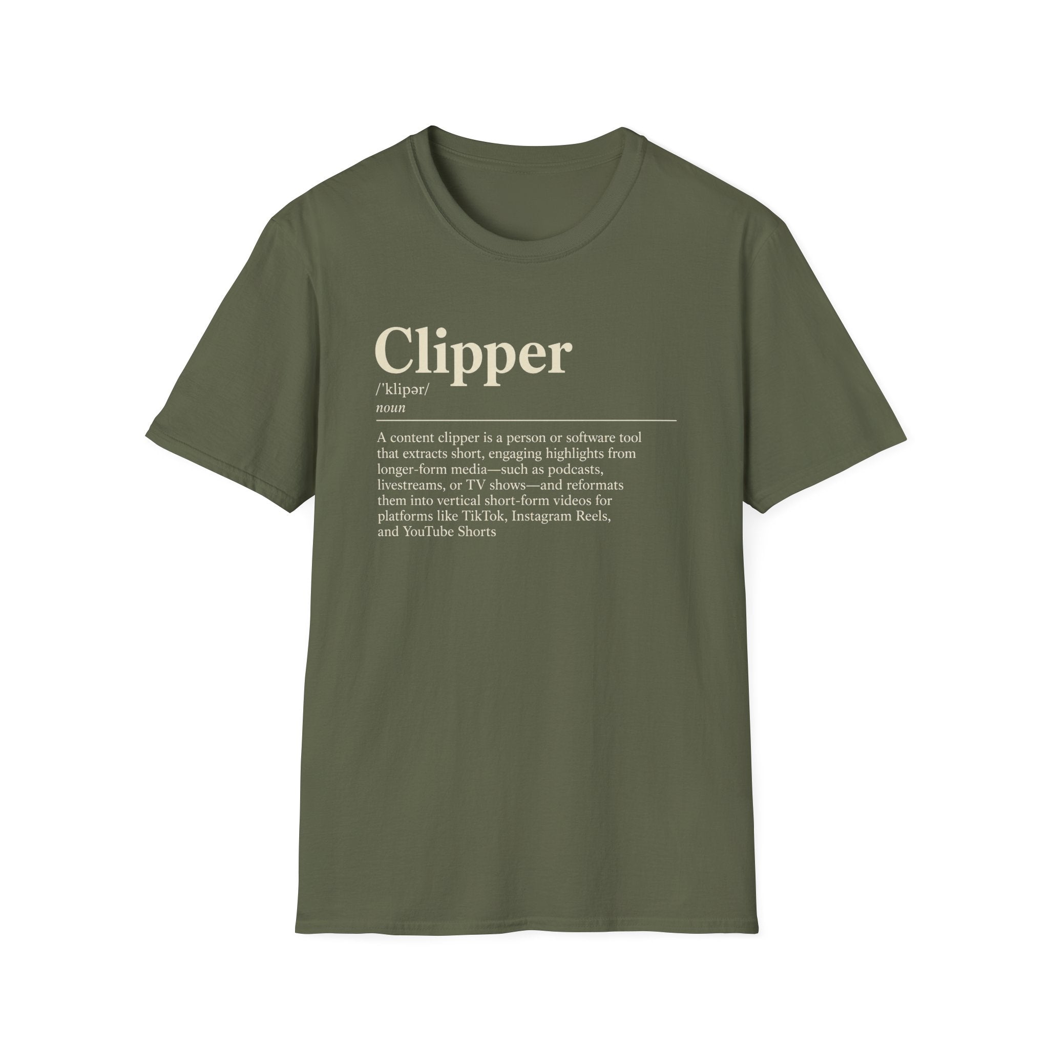 Clipper Definition T-Shirt — Content Creator Dictionary Tee