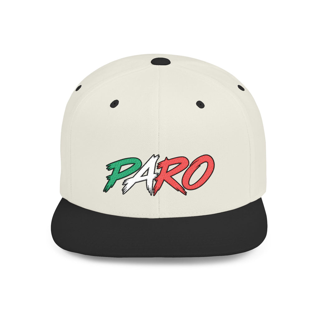 'PARO' Script Flat Bill Cap
