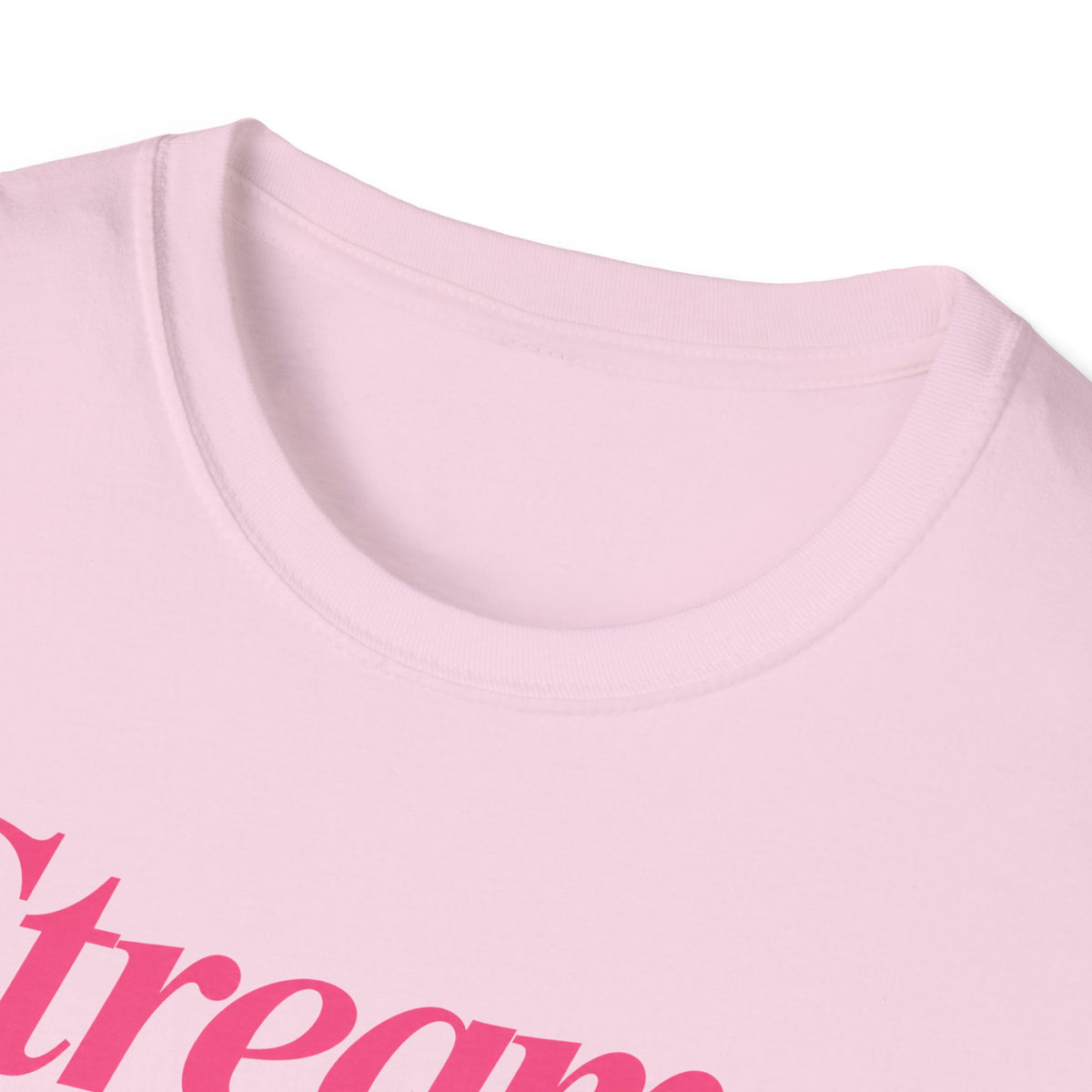 Streamer T‑Shirt — Pink Script Logo