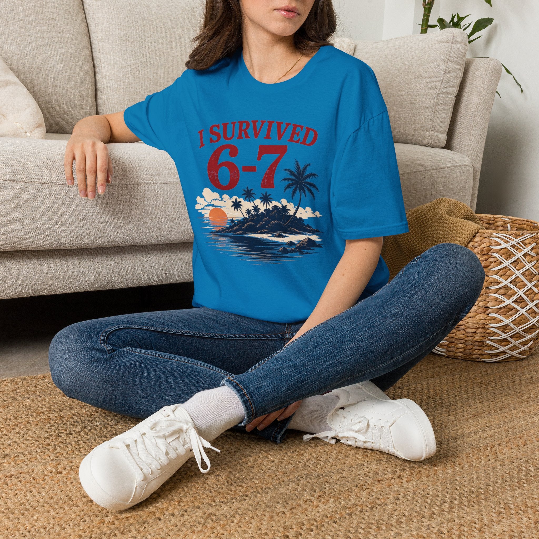 I Survived 6-7 T-Shirt — Retro Island Vacation Survivor Tee