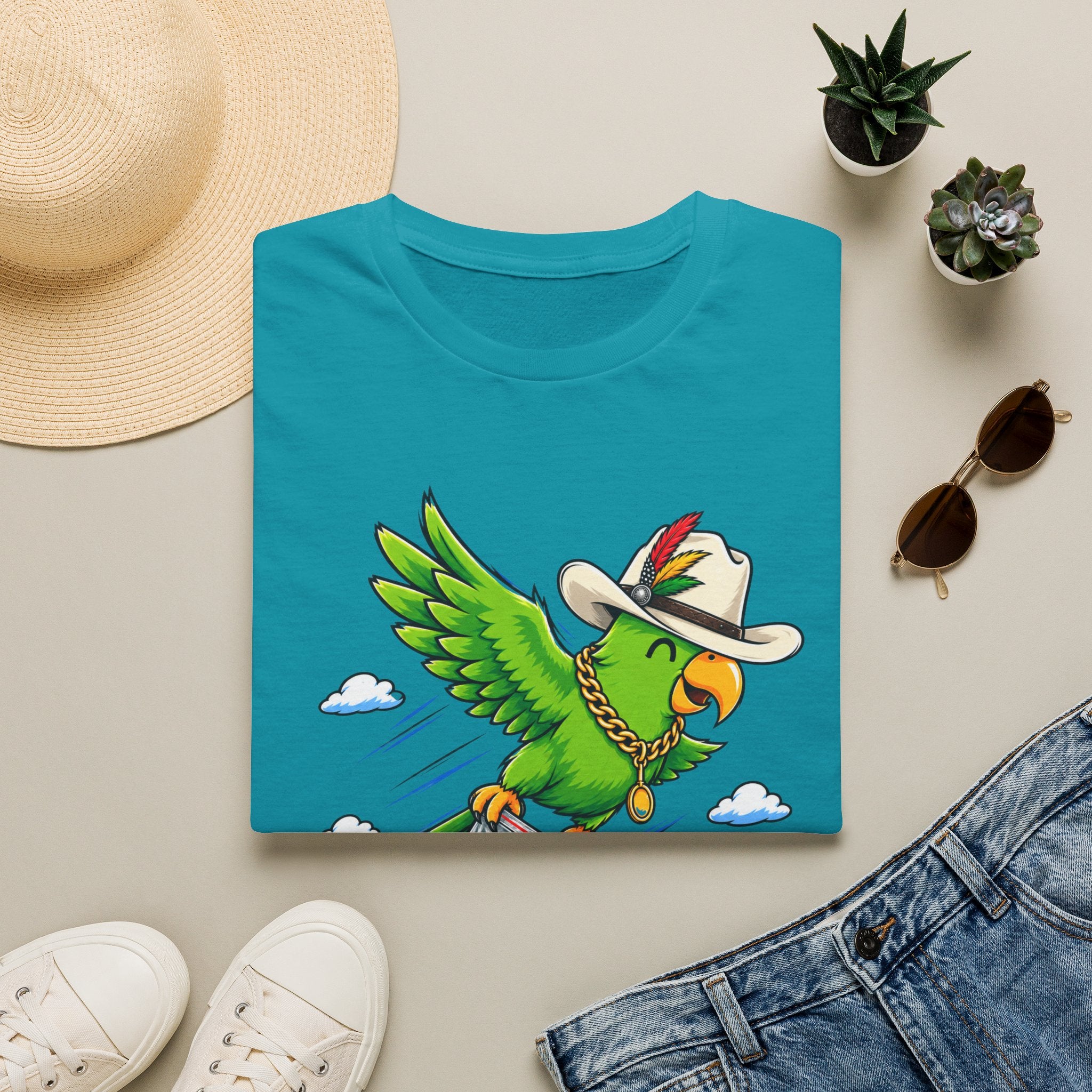 Parrot T-Shirt — 'Perrico Gives You Wiings' Funny Tropical Bird Tee
