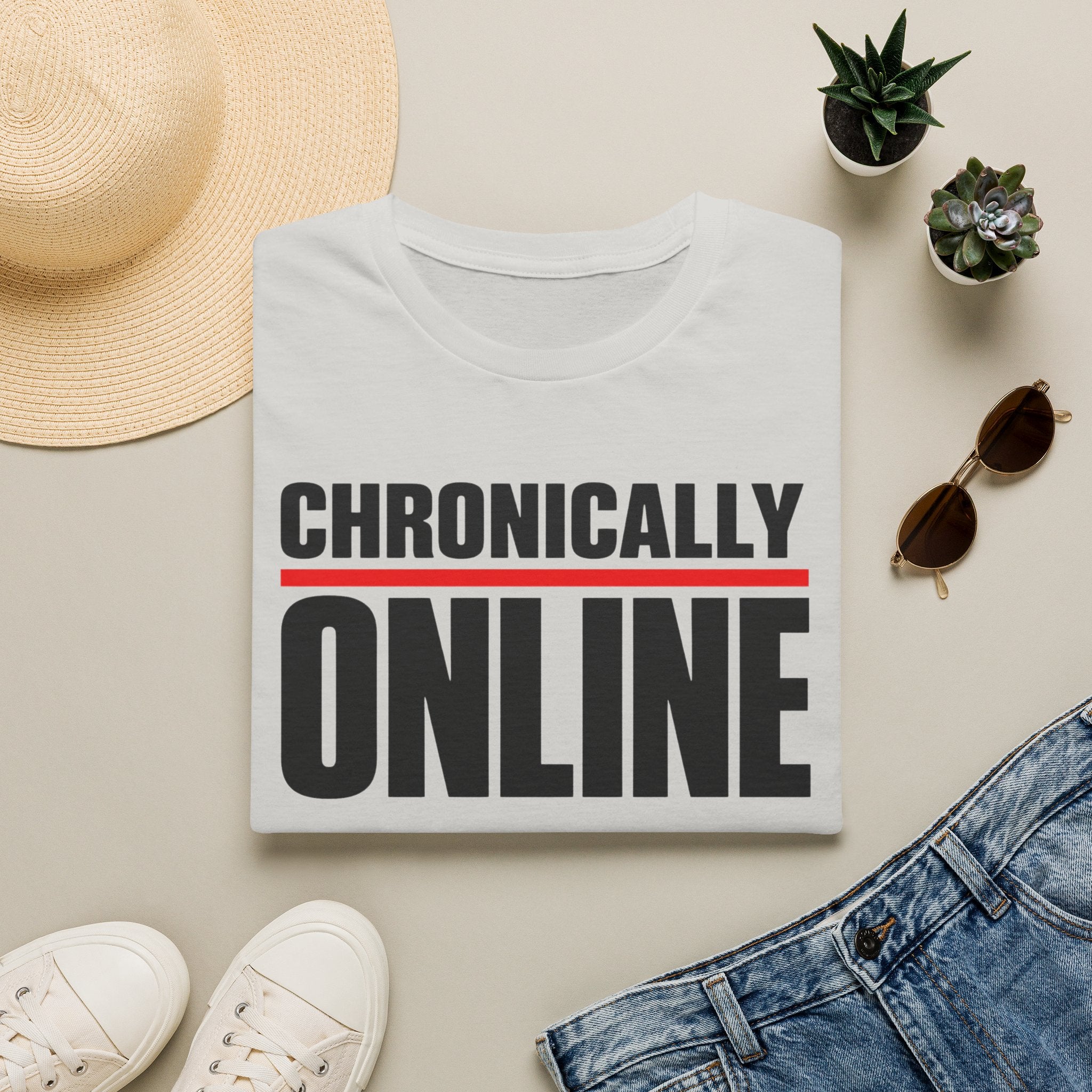 Chronically Online T‑Shirt — Bold Graphic Statement Tee for Social Media Fans