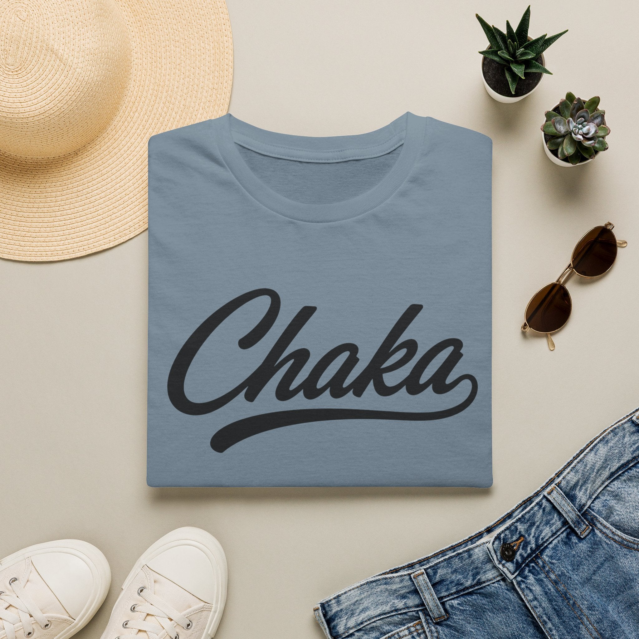 Chaka Script T-Shirt — Retro Cursive Logo Tee