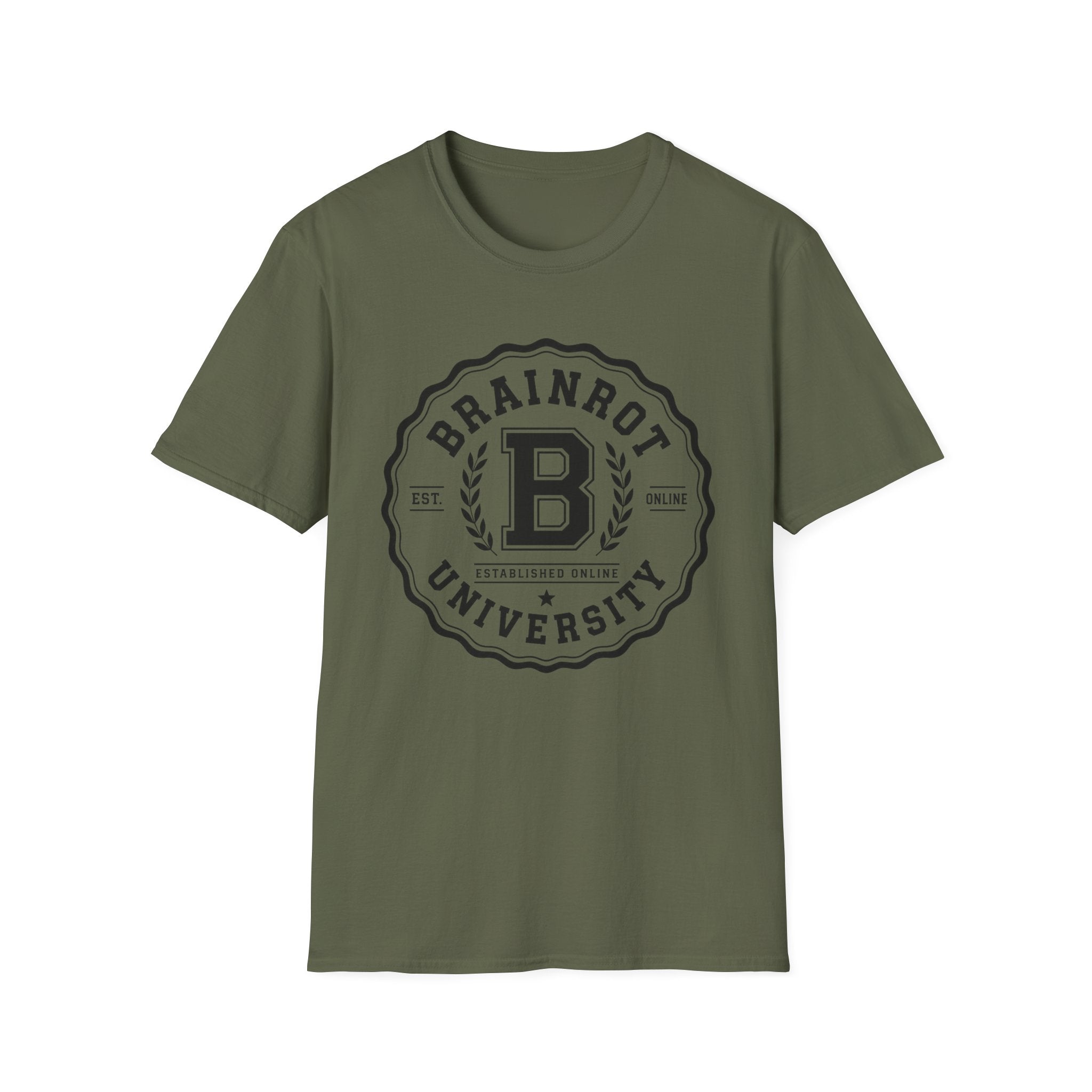 Brainrot University Logo T-Shirt — Vintage Collegiate Graphic Tee