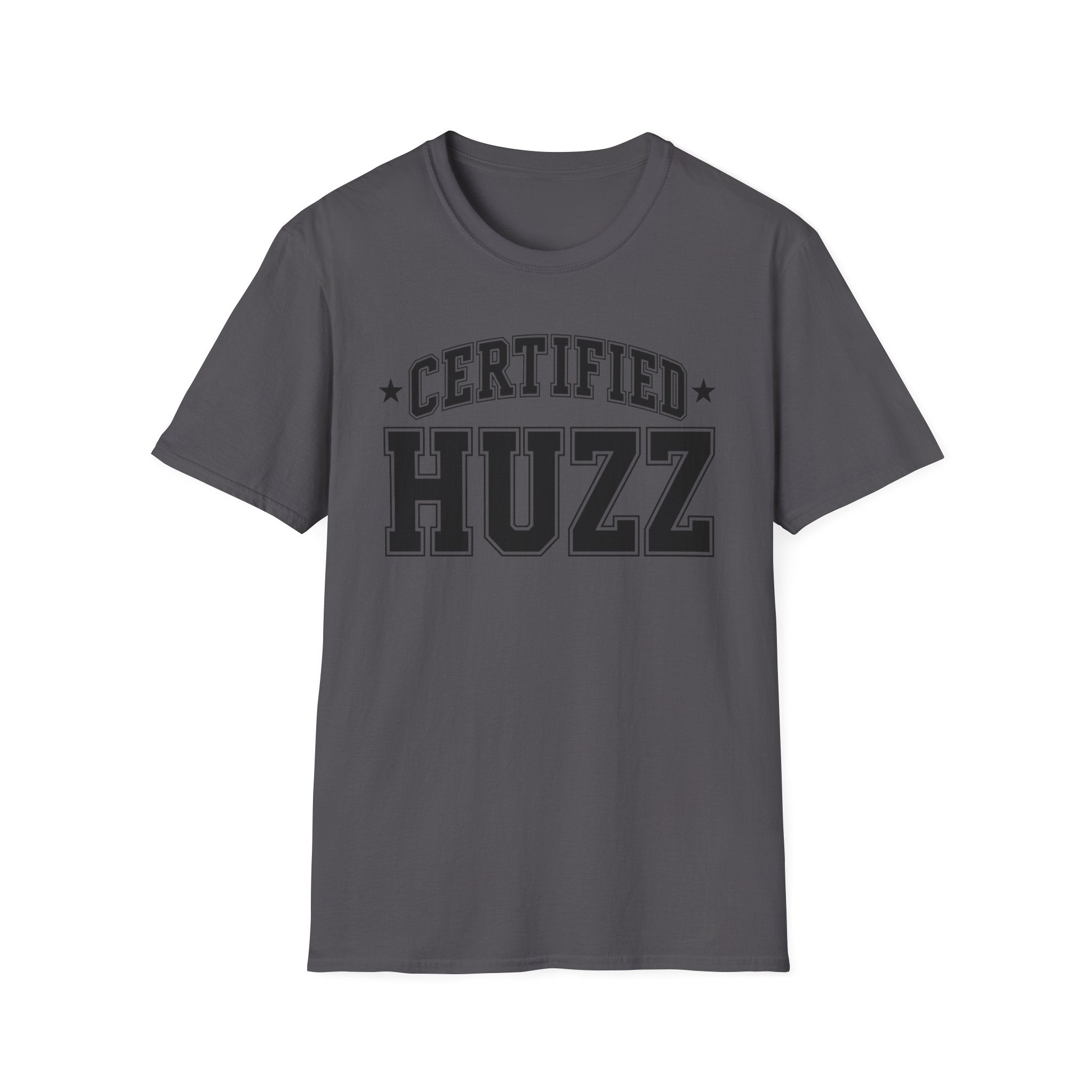 Certified Huzz T‑Shirt — Collegiate Vintage Lettering Tee