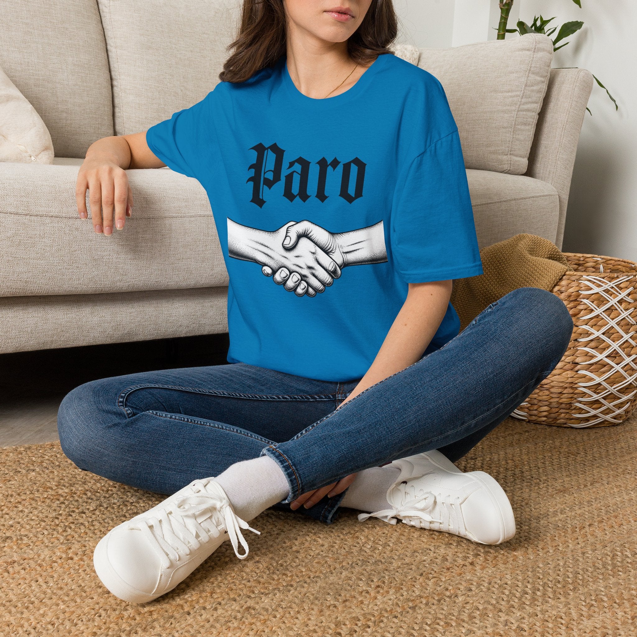 Paro Handshake T-Shirt — Vintage Gothic Script Graphic Tee