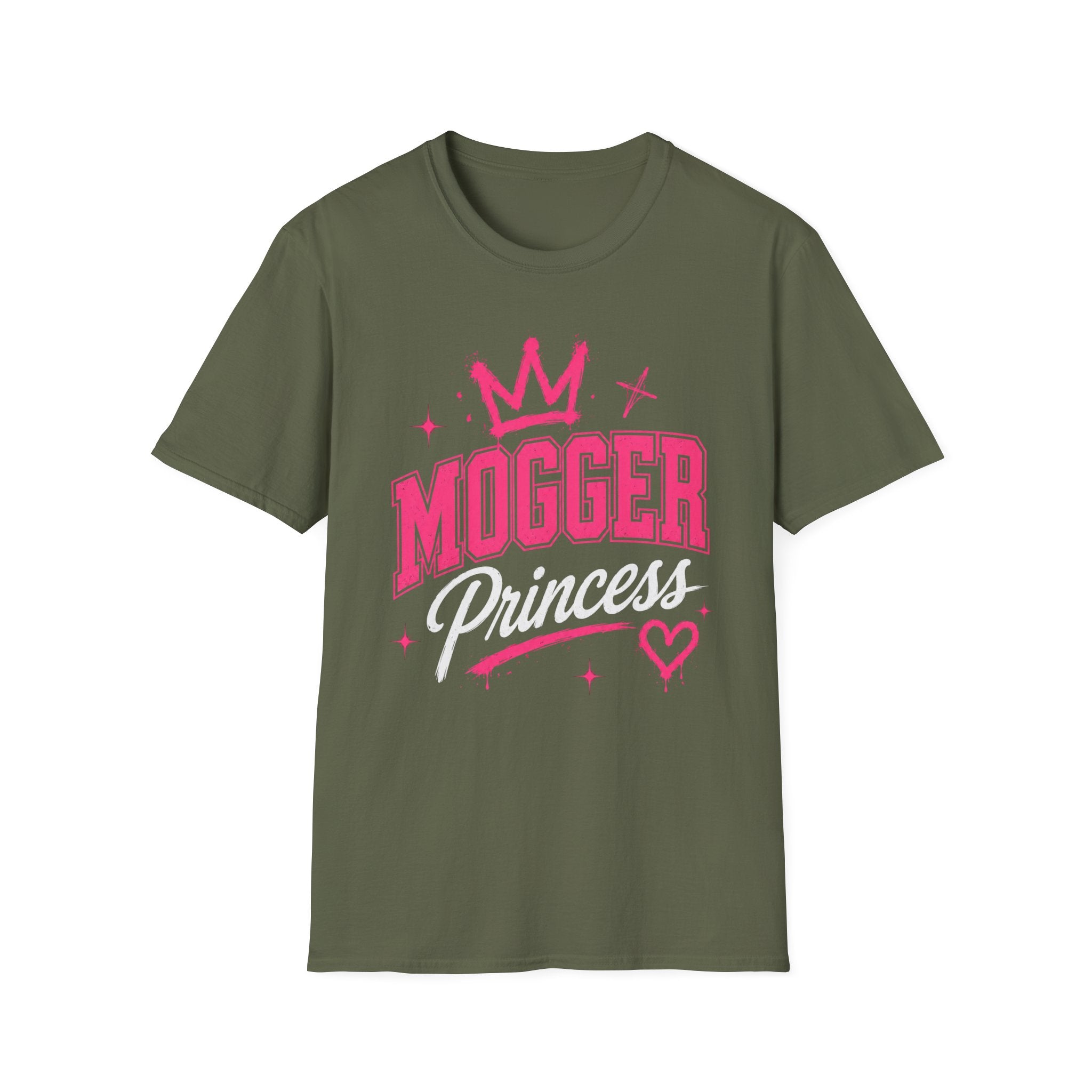 Mogger Princess T‑Shirt — Pink Crown Graphic Tee