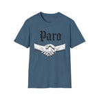 Paro Handshake T-Shirt — Vintage Gothic Script Graphic Tee