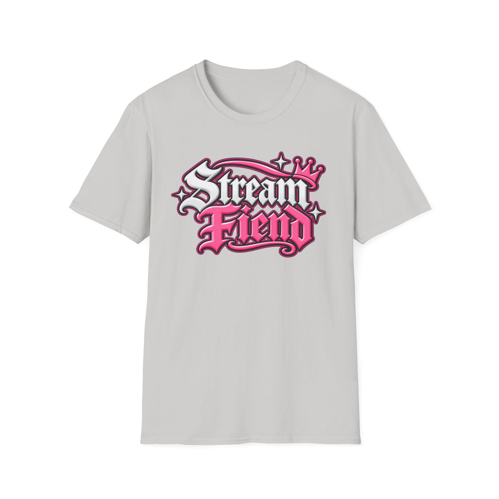 Stream Fiend Graphic Tee — Pink Retro Gamer Streaming Shirt