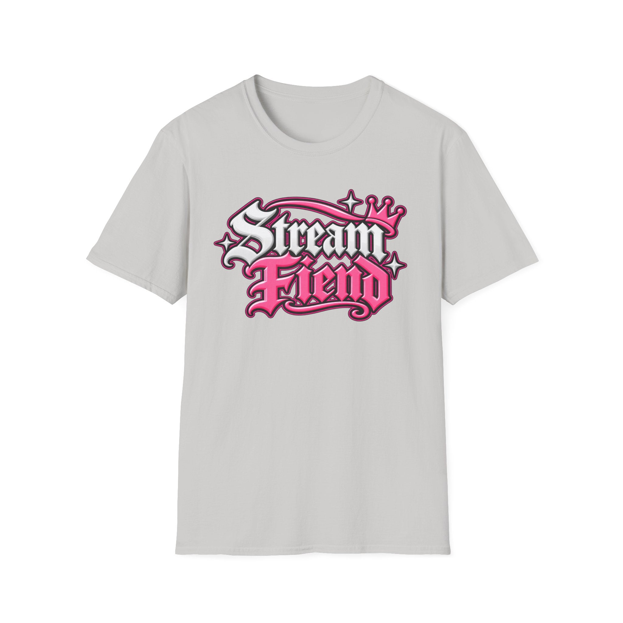 Stream Fiend Graphic Tee — Pink Retro Gamer Streaming Shirt