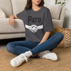 Paro Handshake T-Shirt — Vintage Gothic Script Graphic Tee