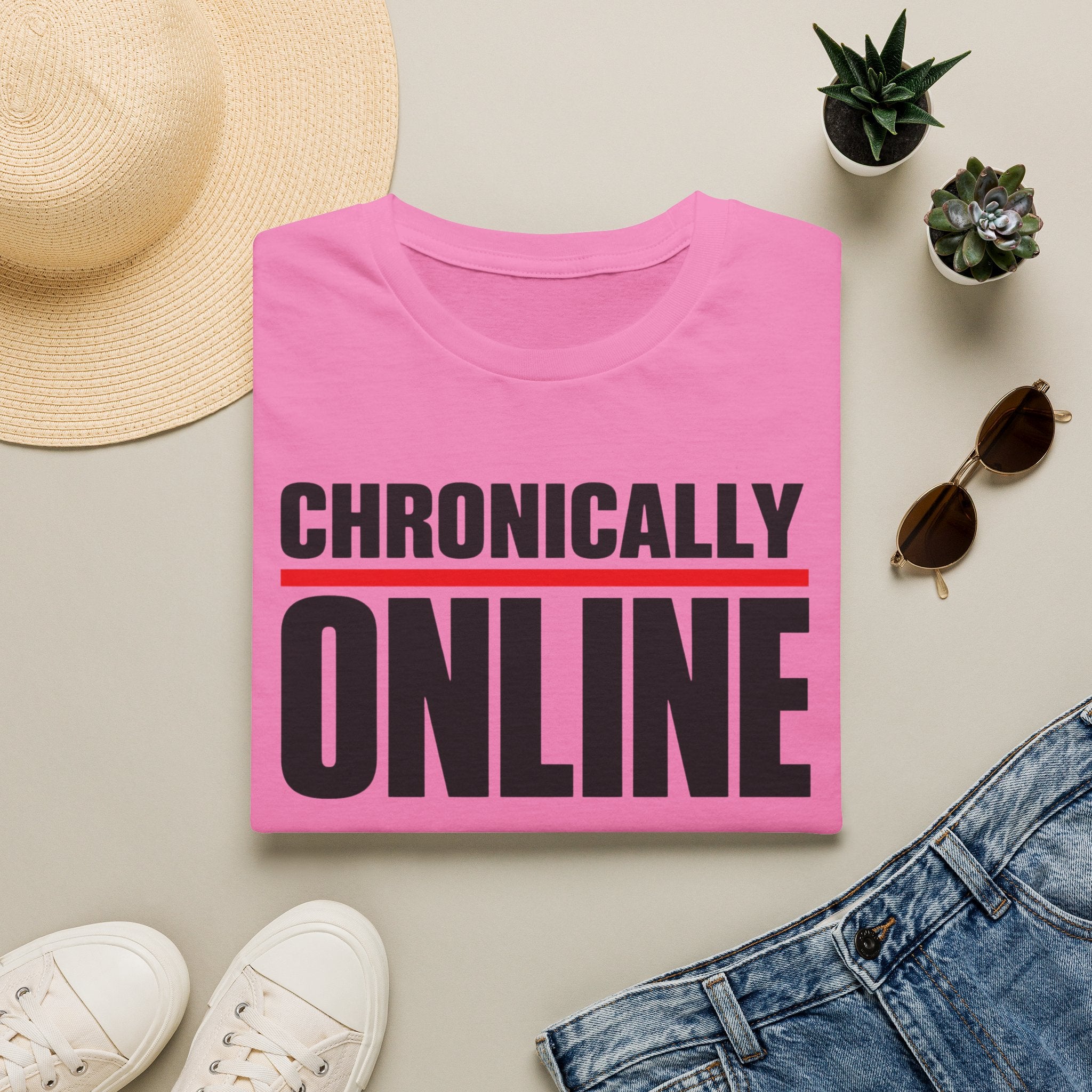 Chronically Online T‑Shirt — Bold Graphic Statement Tee for Social Media Fans