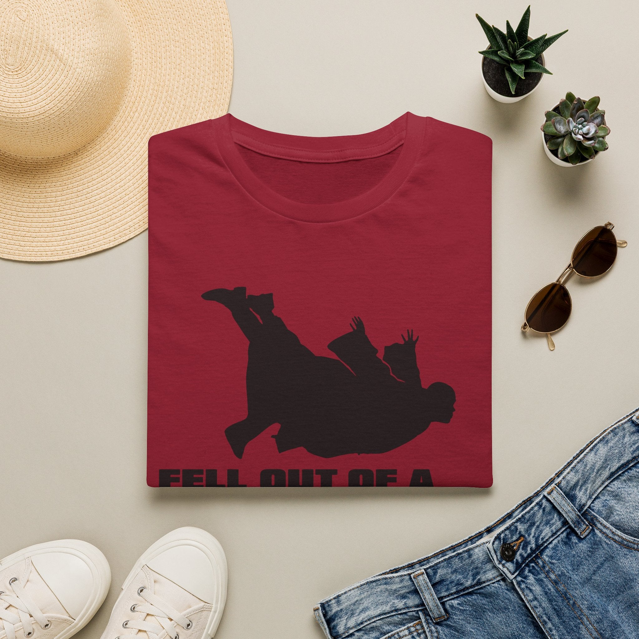 Fell Out of a Window T-Shirt — Funny Falling Silhouette Tee