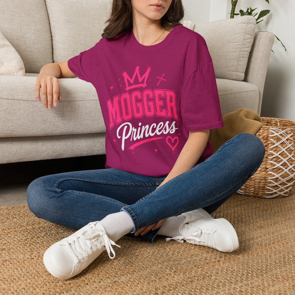 Mogger Princess T‑Shirt — Pink Crown Graphic Tee