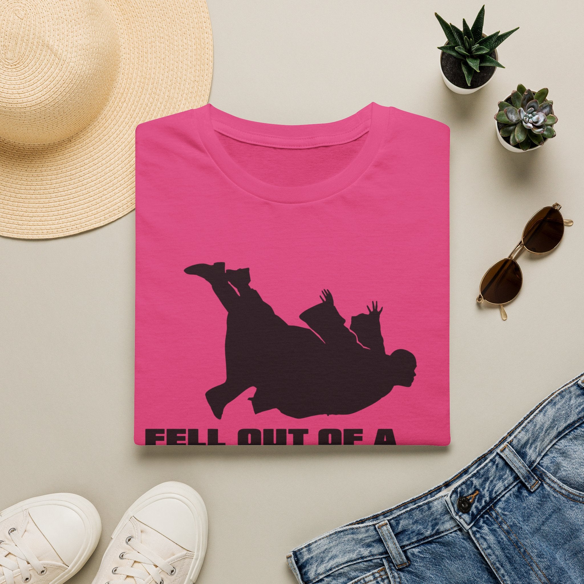 Fell Out of a Window T-Shirt — Funny Falling Silhouette Tee