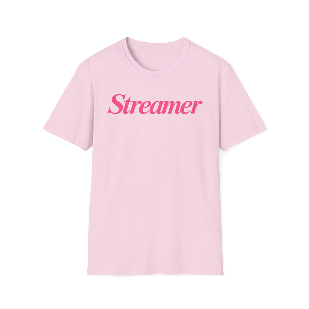 Streamer T‑Shirt — Pink Script Logo