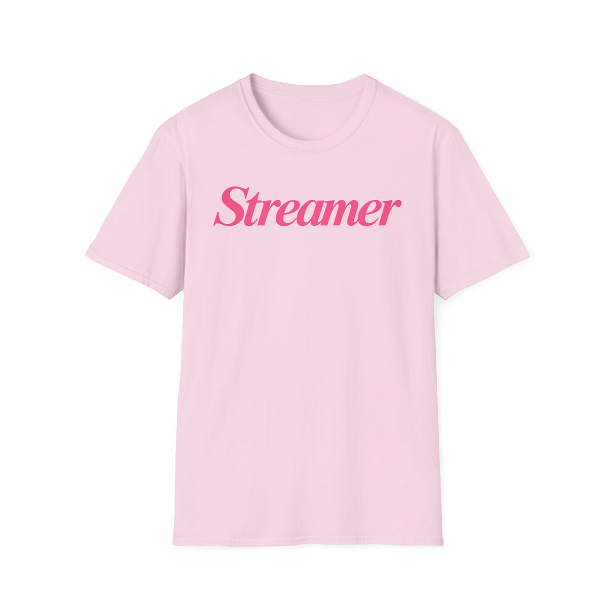 Streamer T‑Shirt — Pink Script Logo