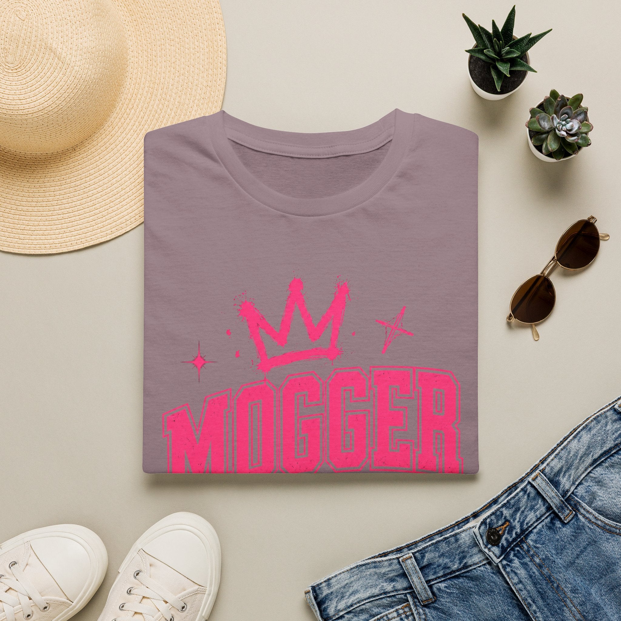 Mogger Princess T‑Shirt — Pink Crown Graphic Tee