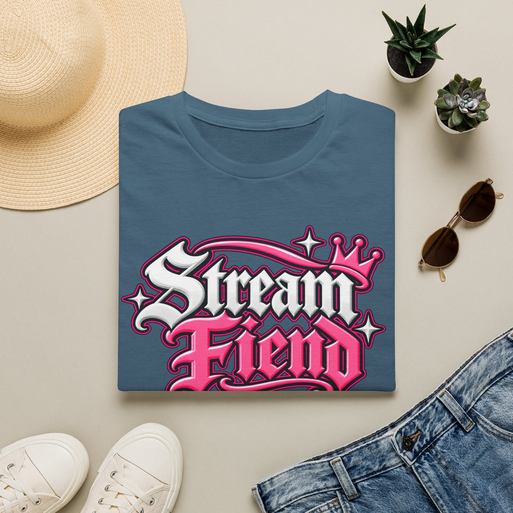 Stream Fiend Graphic Tee — Pink Retro Gamer Streaming Shirt