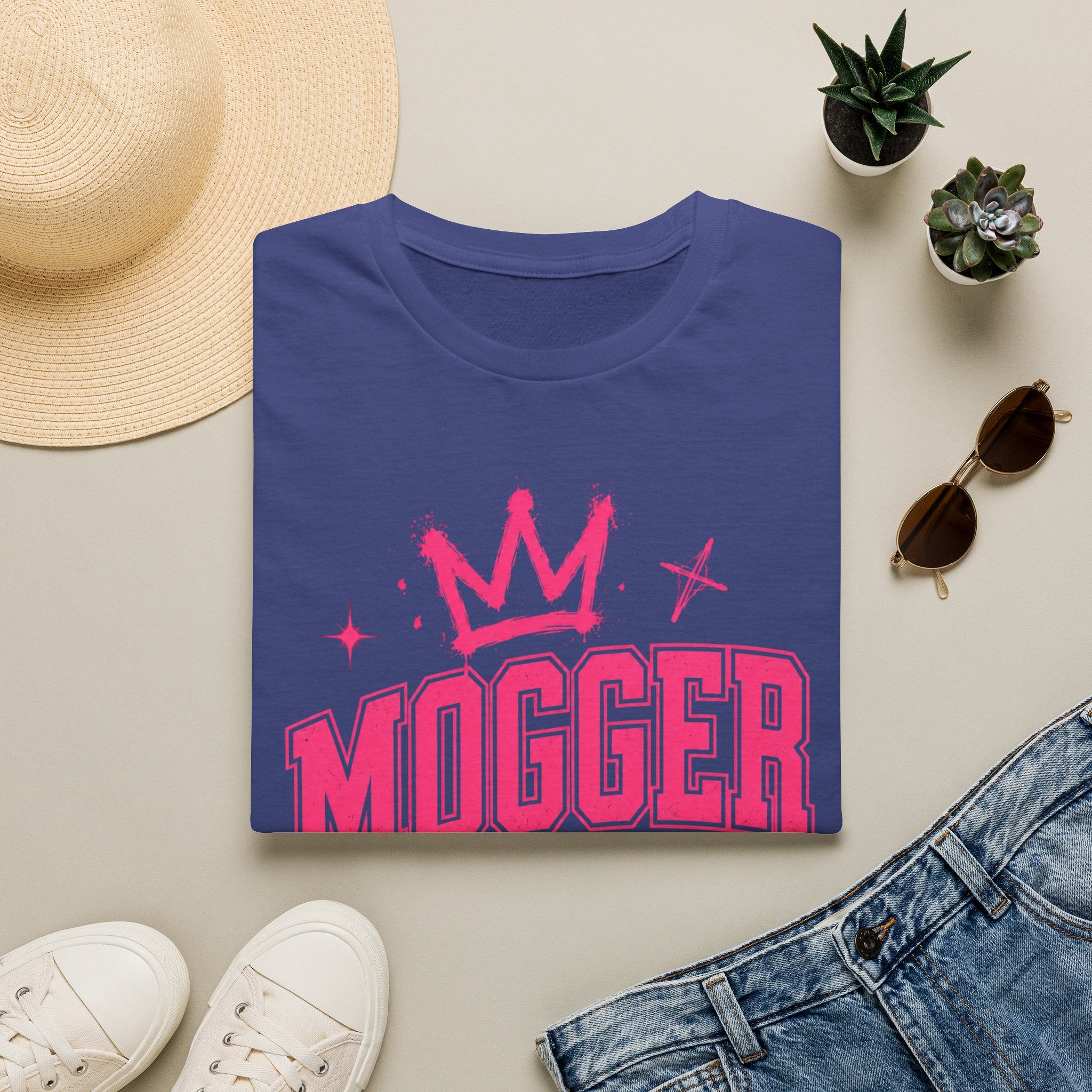 Mogger Princess T‑Shirt — Pink Crown Graphic Tee