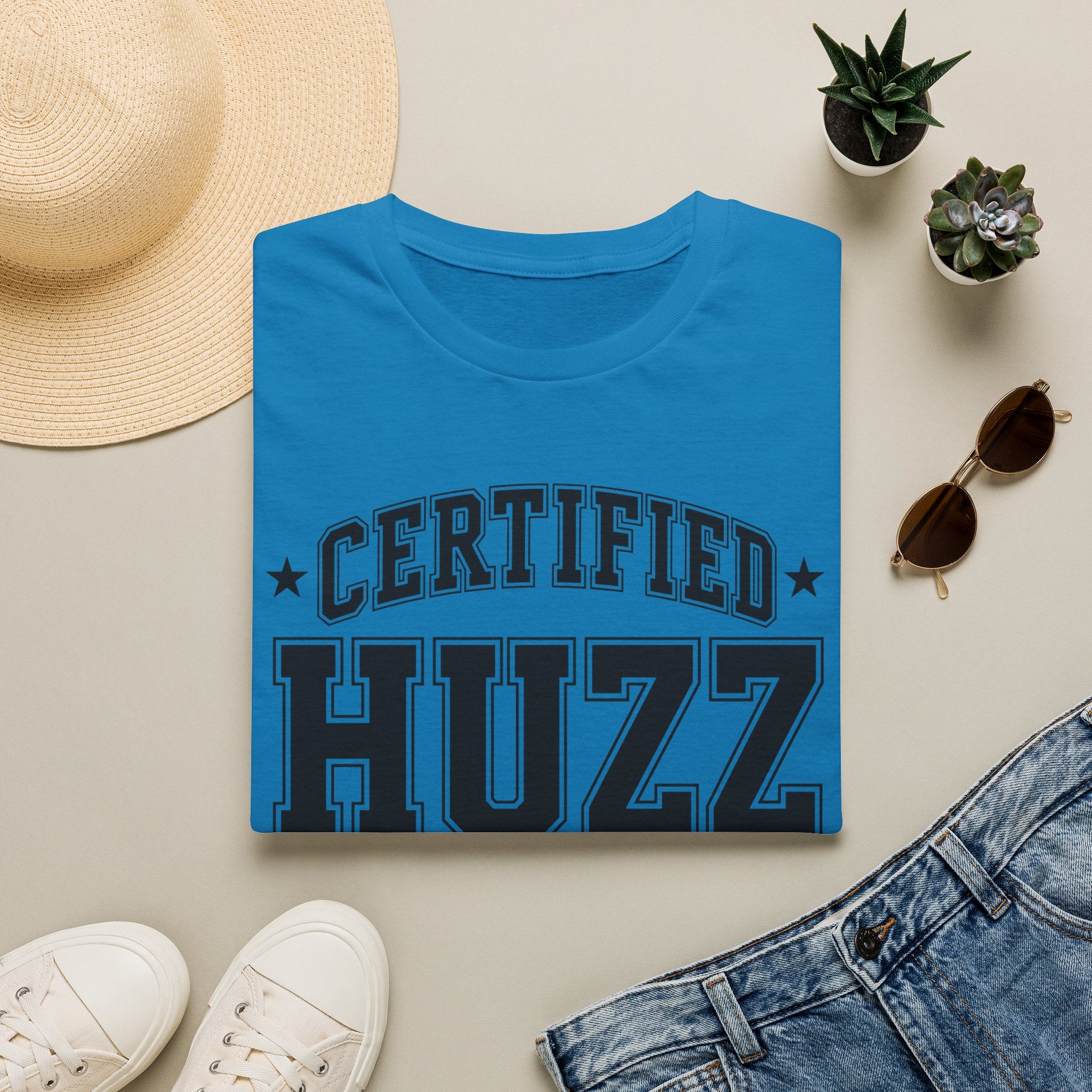 Certified Huzz T‑Shirt — Collegiate Vintage Lettering Tee