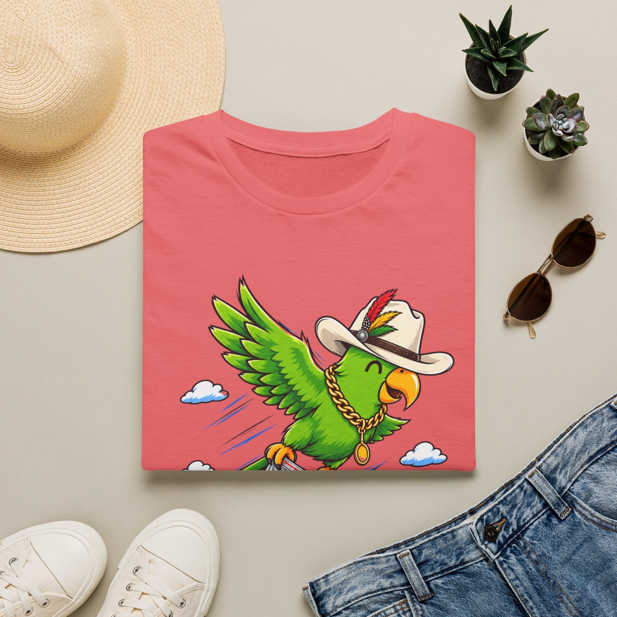 Parrot T-Shirt — 'Perrico Gives You Wiings' Funny Tropical Bird Tee
