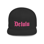 Delulu Pink Embroidered Snapback Hat