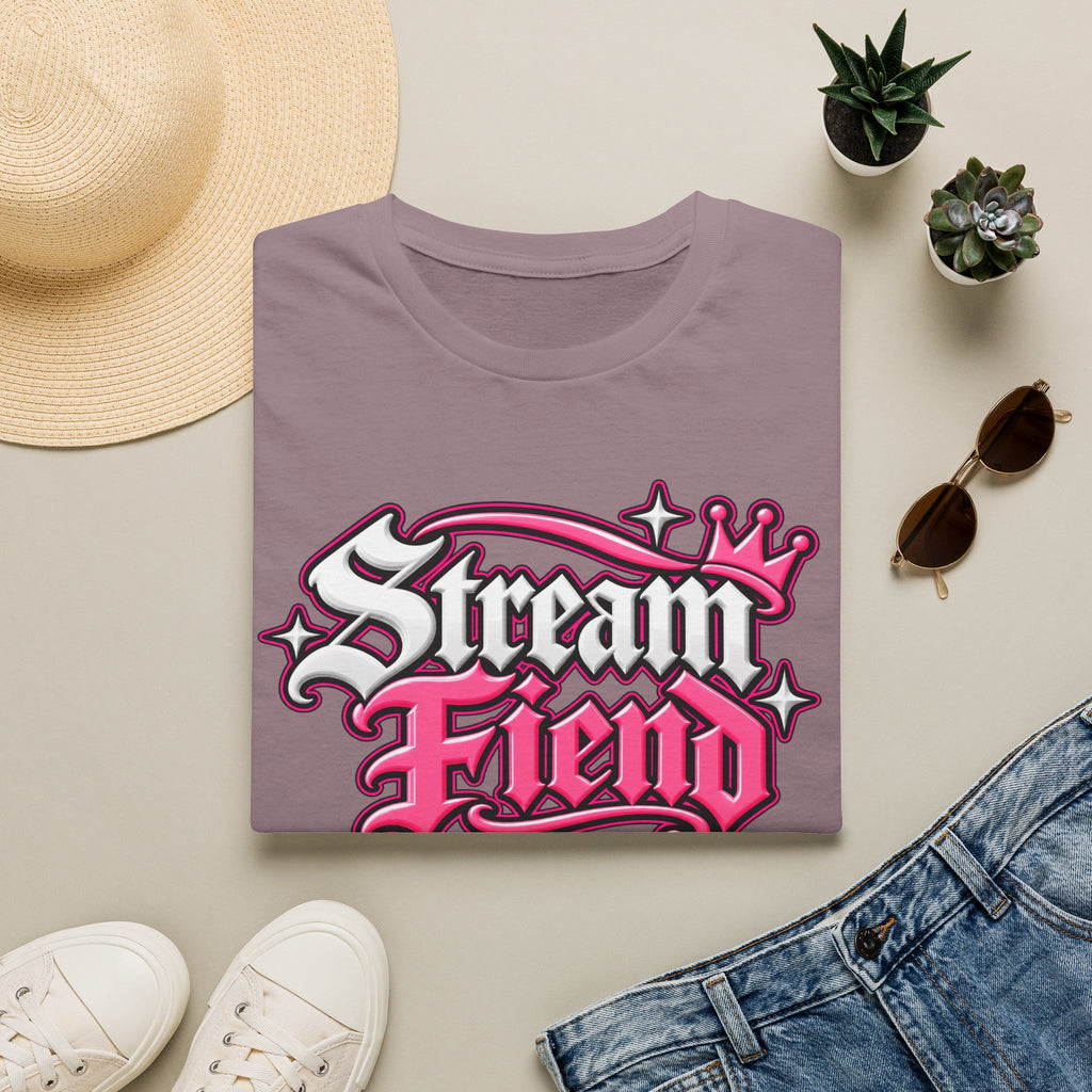 Stream Fiend Graphic Tee — Pink Retro Gamer Streaming Shirt
