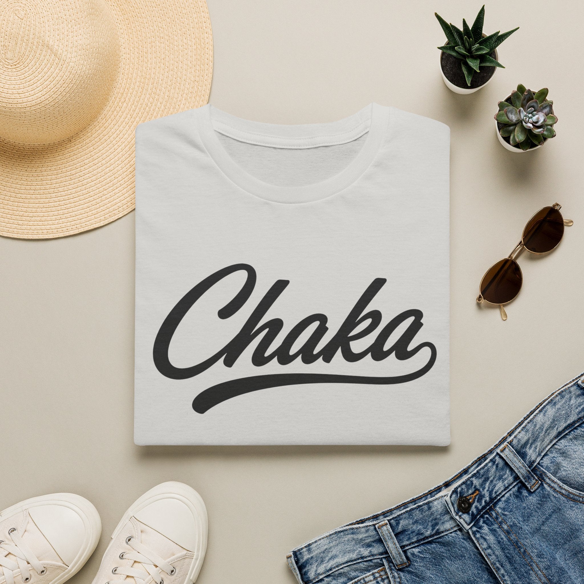 Chaka Script T-Shirt — Retro Cursive Logo Tee