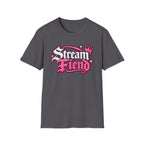 Stream Fiend Graphic Tee — Pink Retro Gamer Streaming Shirt