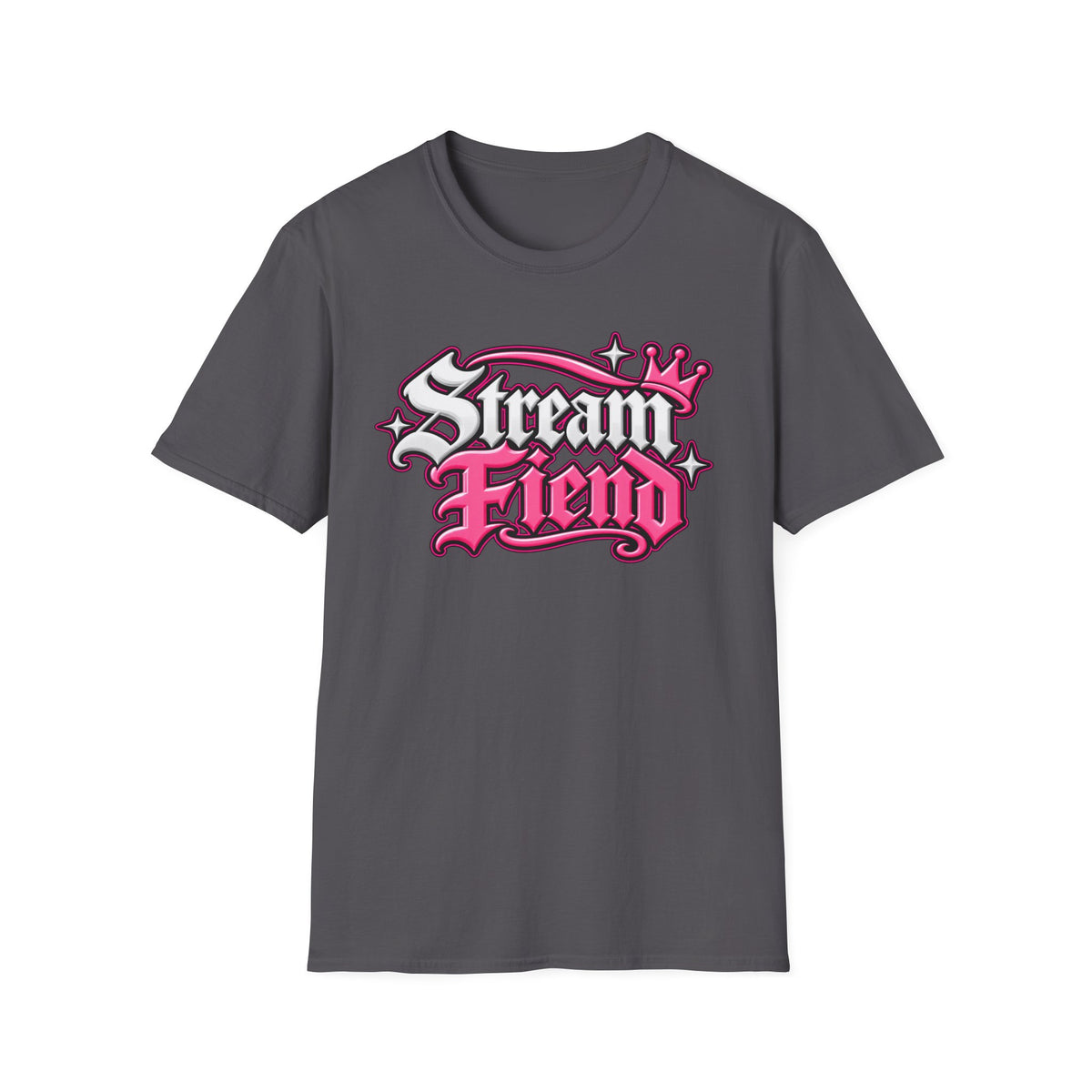 Stream Fiend Graphic Tee — Pink Retro Gamer Streaming Shirt