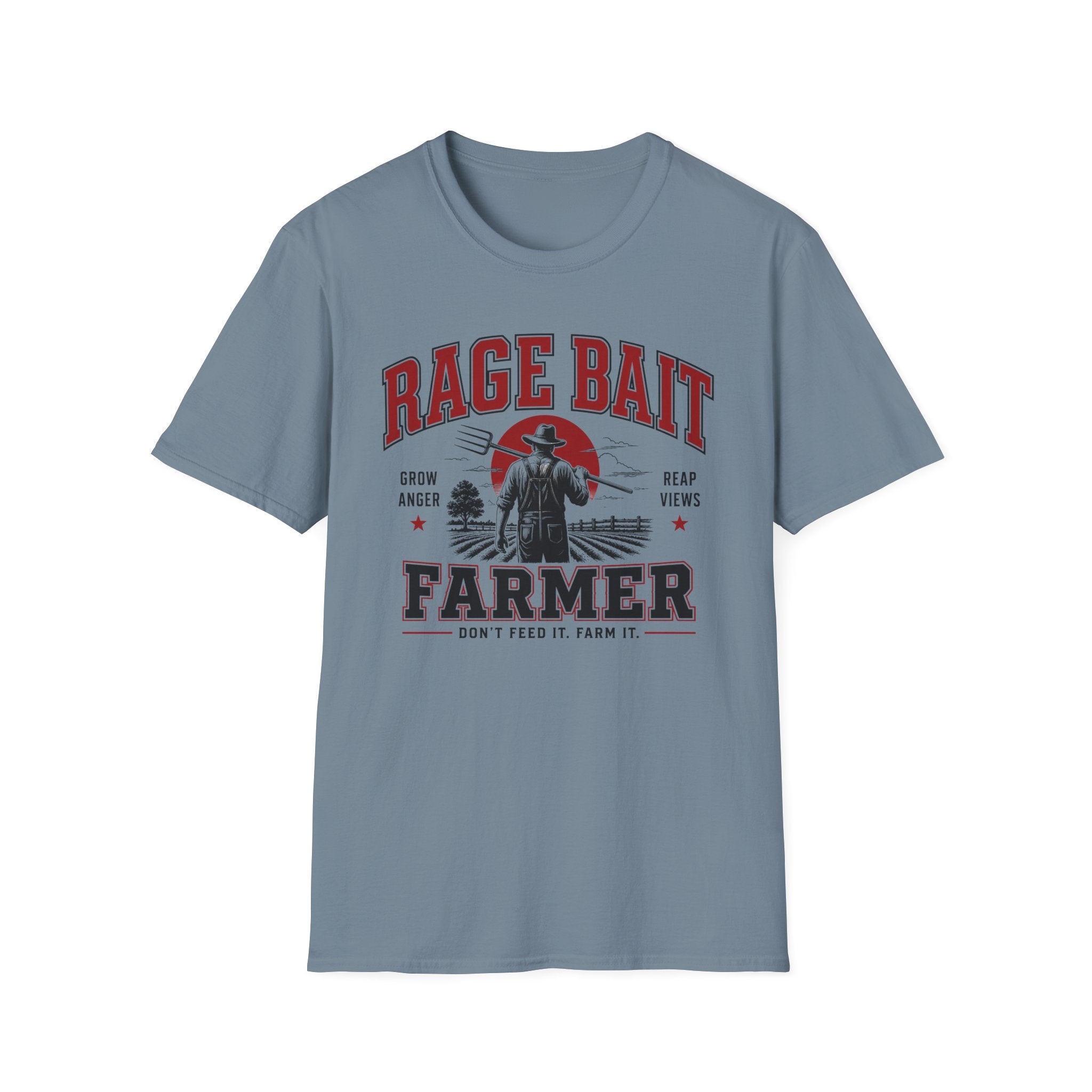 Rage Bait Farmer Graphic T‑Shirt — Grow Anger, Reap Views Vintage Western Tee