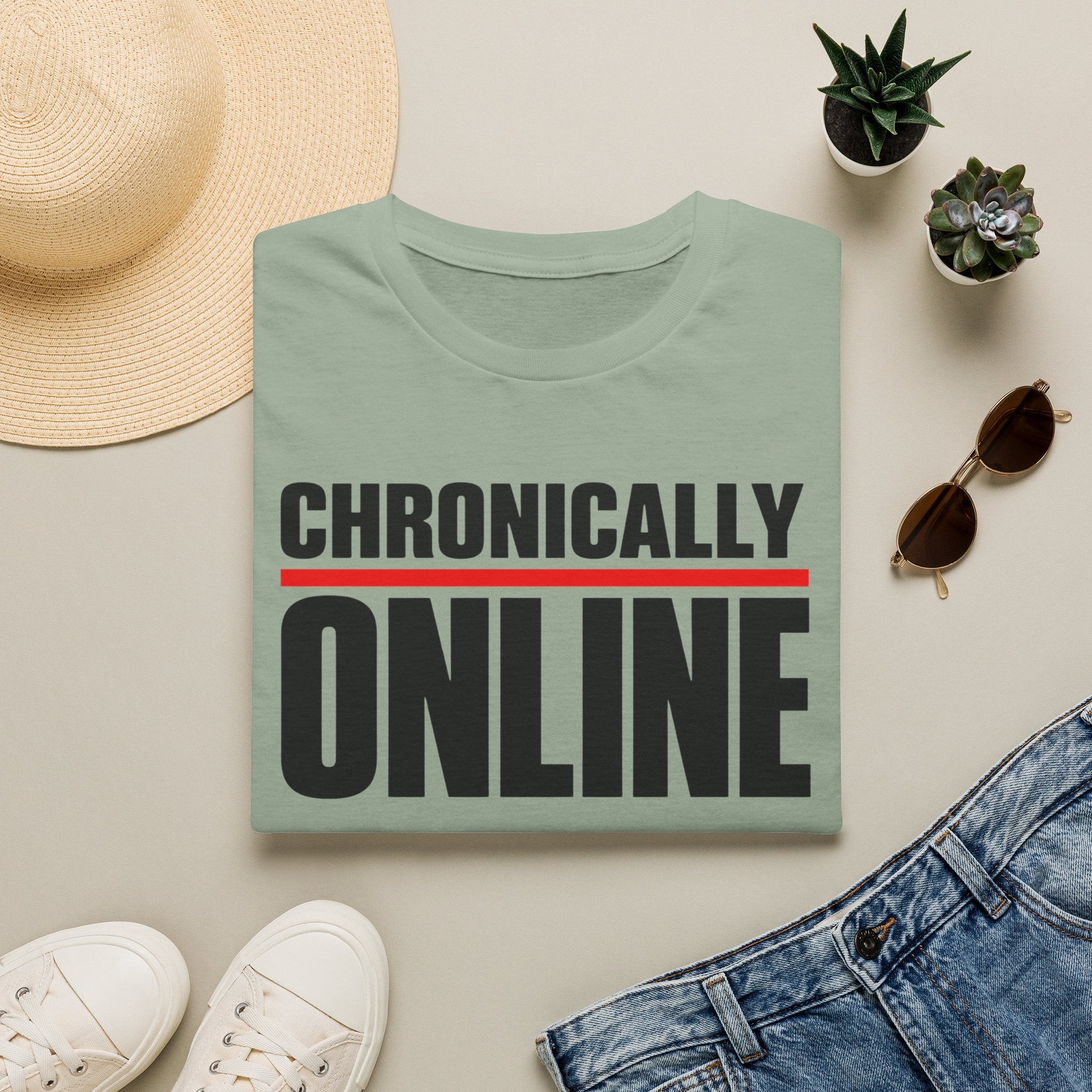 Chronically Online T‑Shirt — Bold Graphic Statement Tee for Social Media Fans