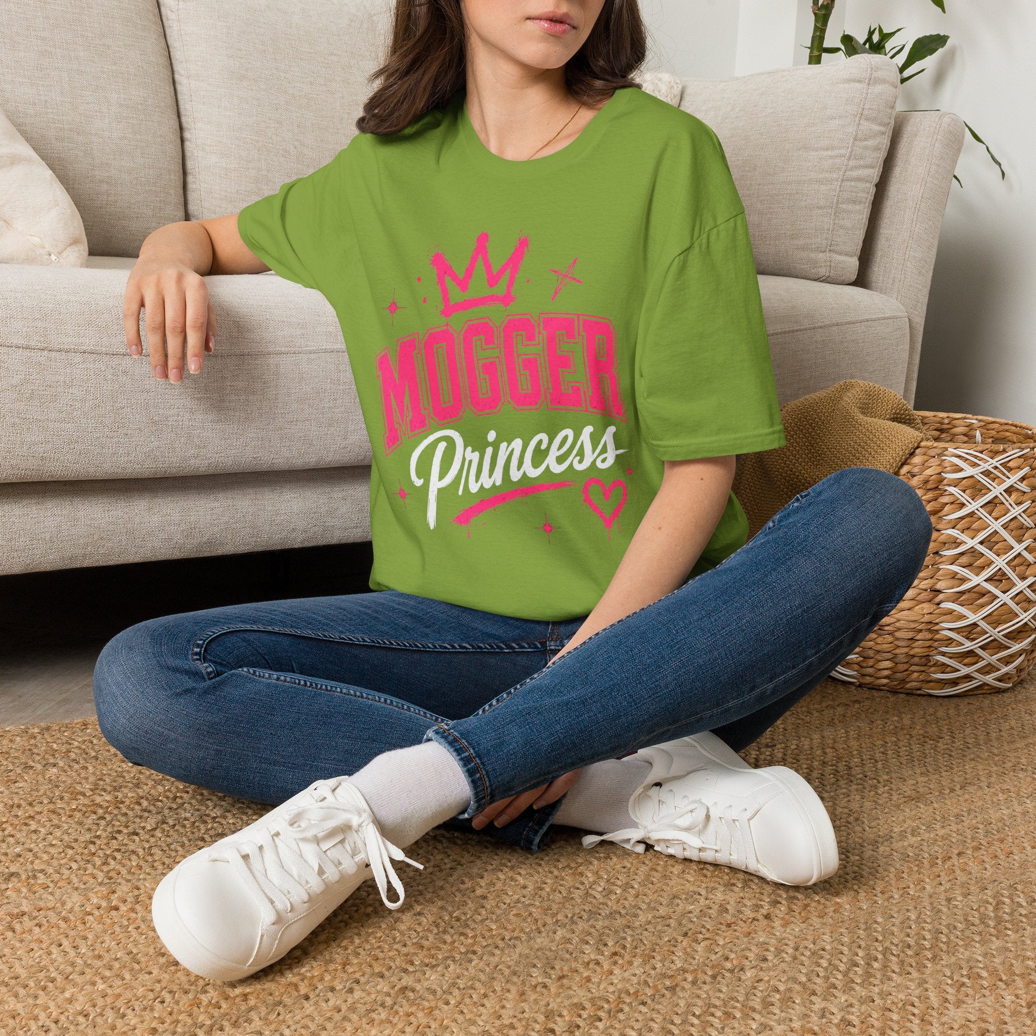 Mogger Princess T‑Shirt — Pink Crown Graphic Tee