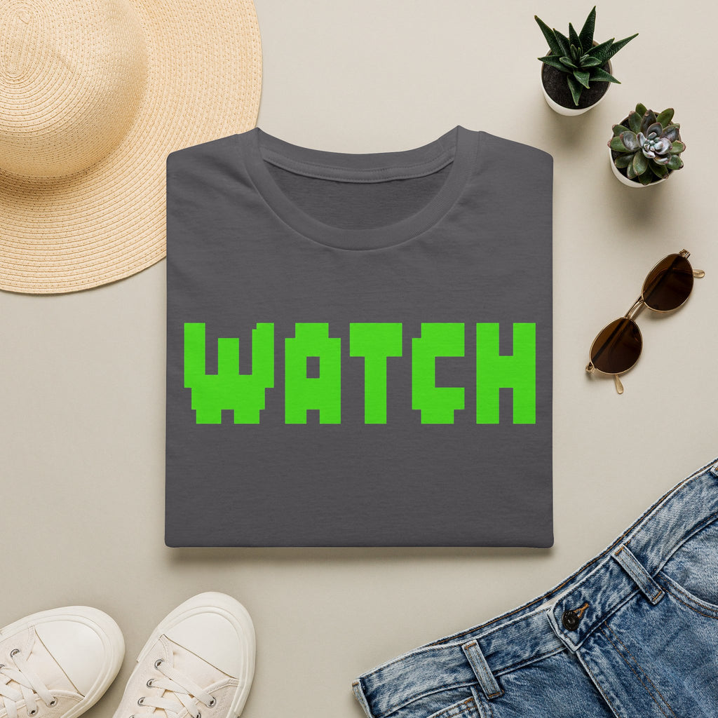 WATCH Graphic T-Shirt — Retro Pixel Green Statement Tee