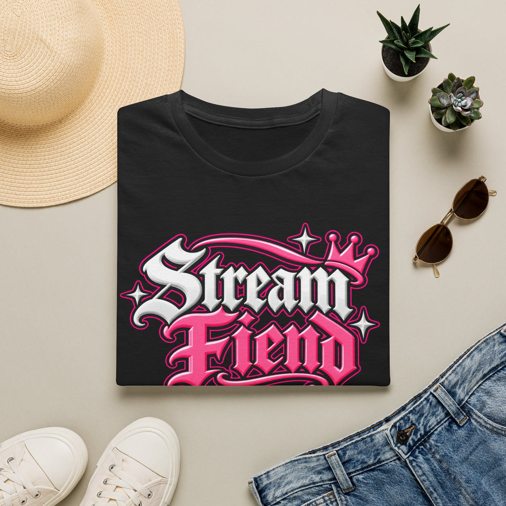 Stream Fiend Graphic Tee — Pink Retro Gamer Streaming Shirt