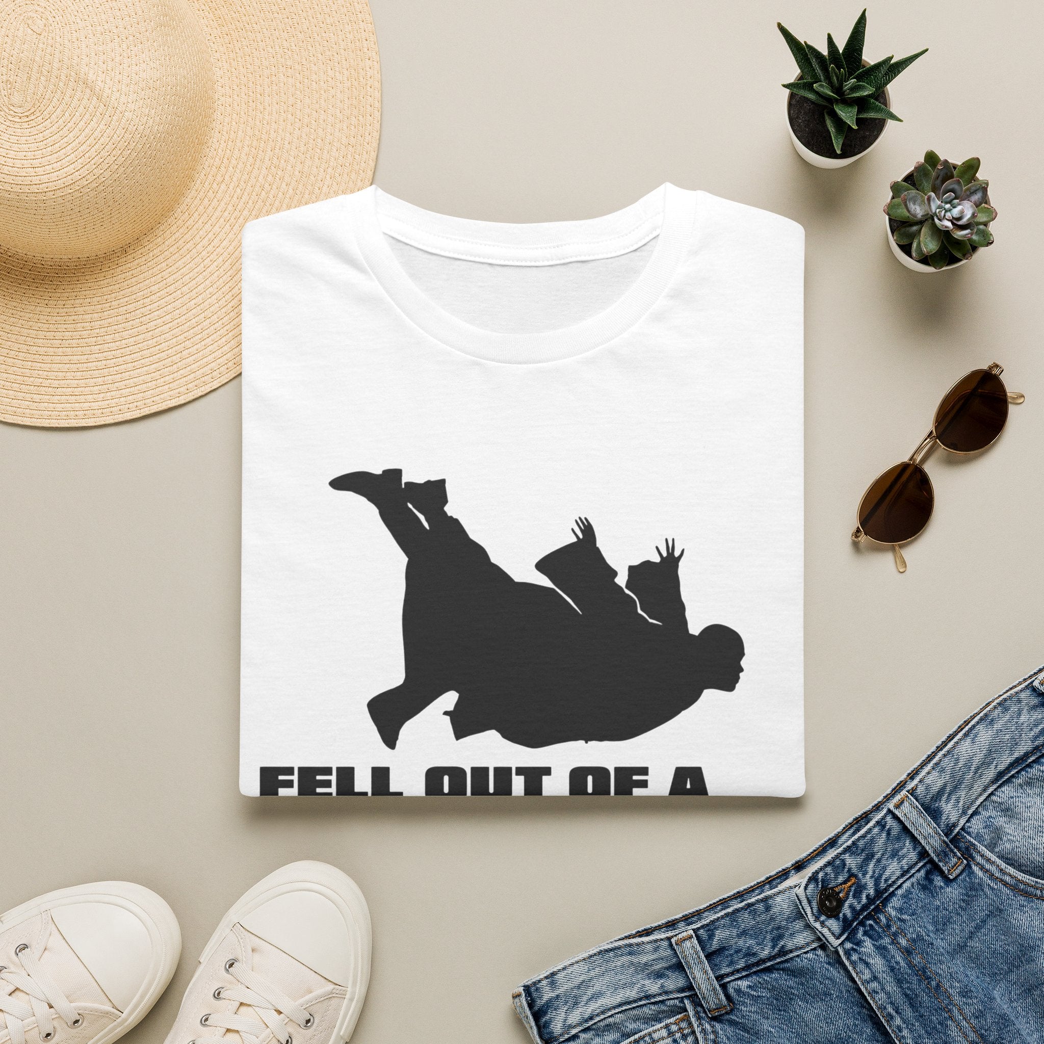 Fell Out of a Window T-Shirt — Funny Falling Silhouette Tee