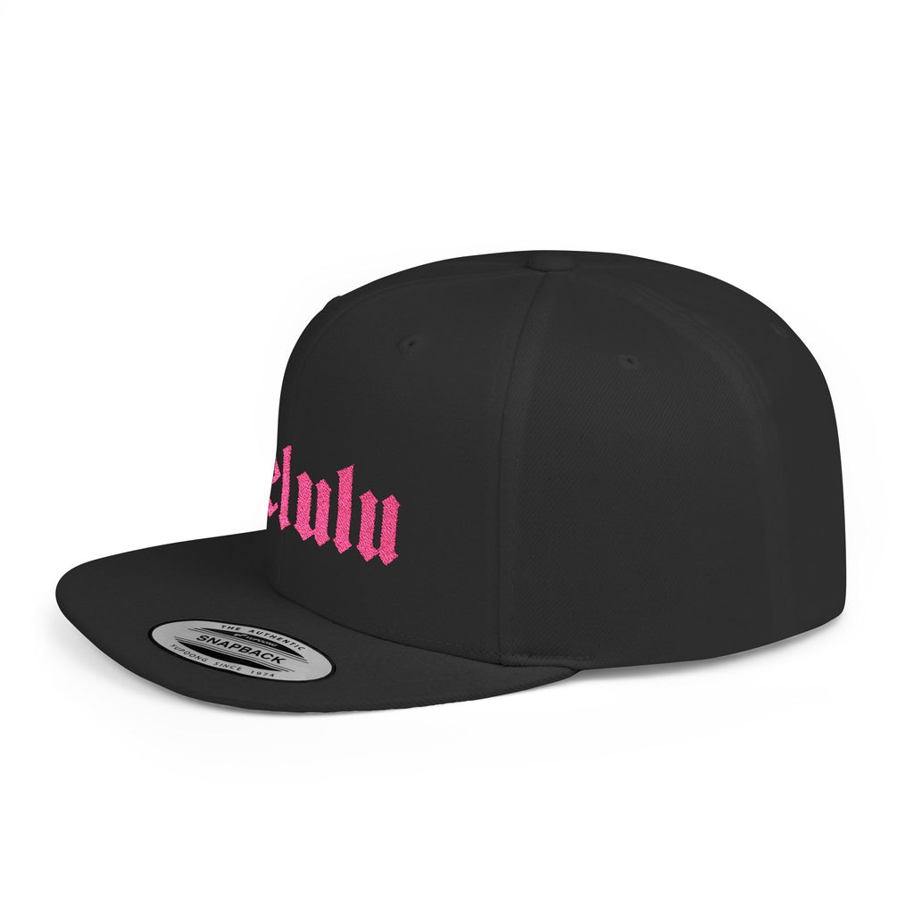 Delulu Pink Embroidered Snapback Hat