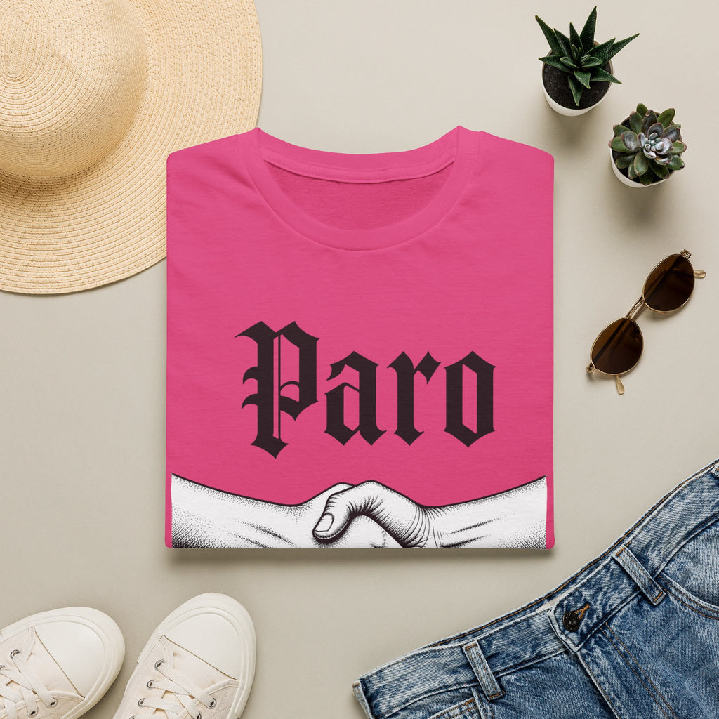 Paro Handshake T-Shirt — Vintage Gothic Script Graphic Tee
