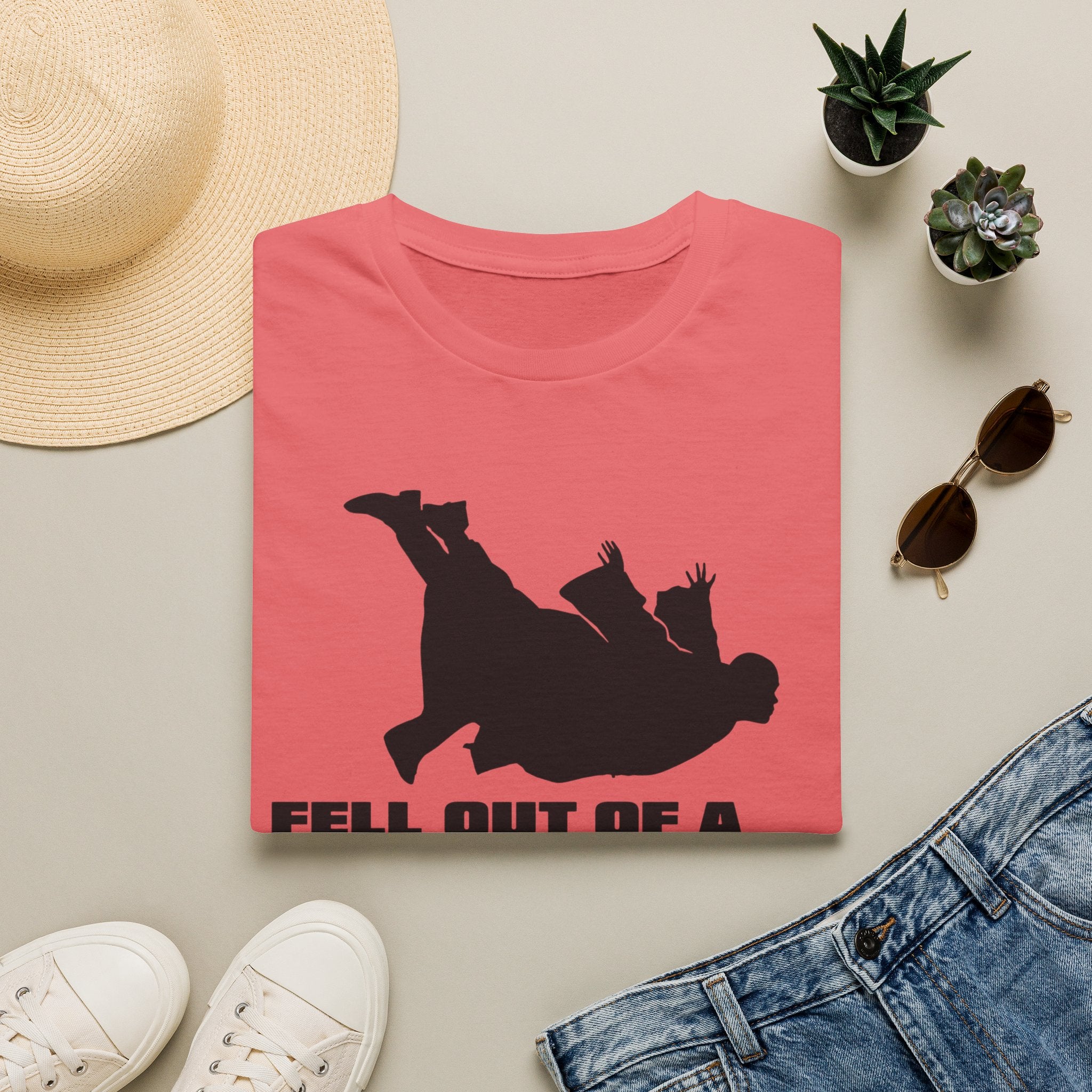 Fell Out of a Window T-Shirt — Funny Falling Silhouette Tee