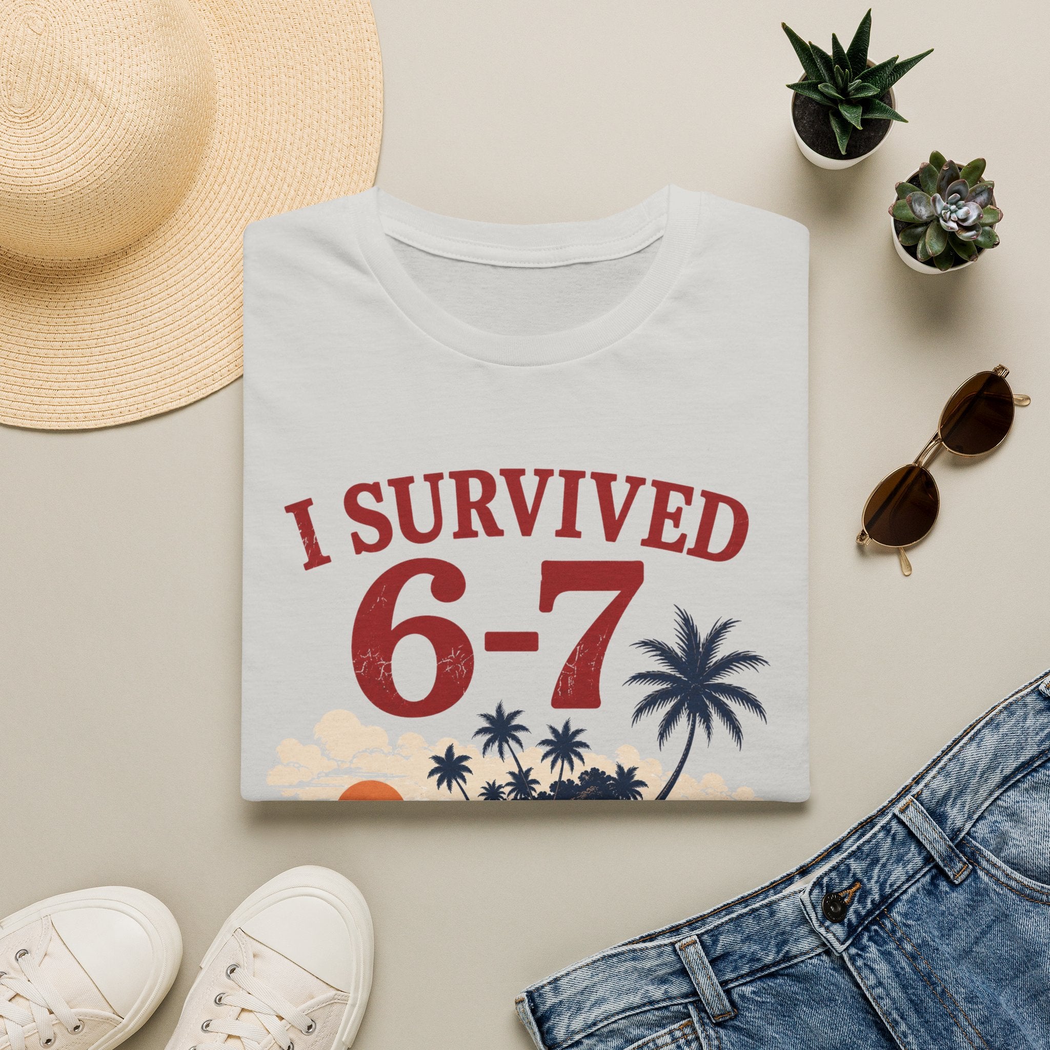 I Survived 6-7 T-Shirt — Retro Island Vacation Survivor Tee