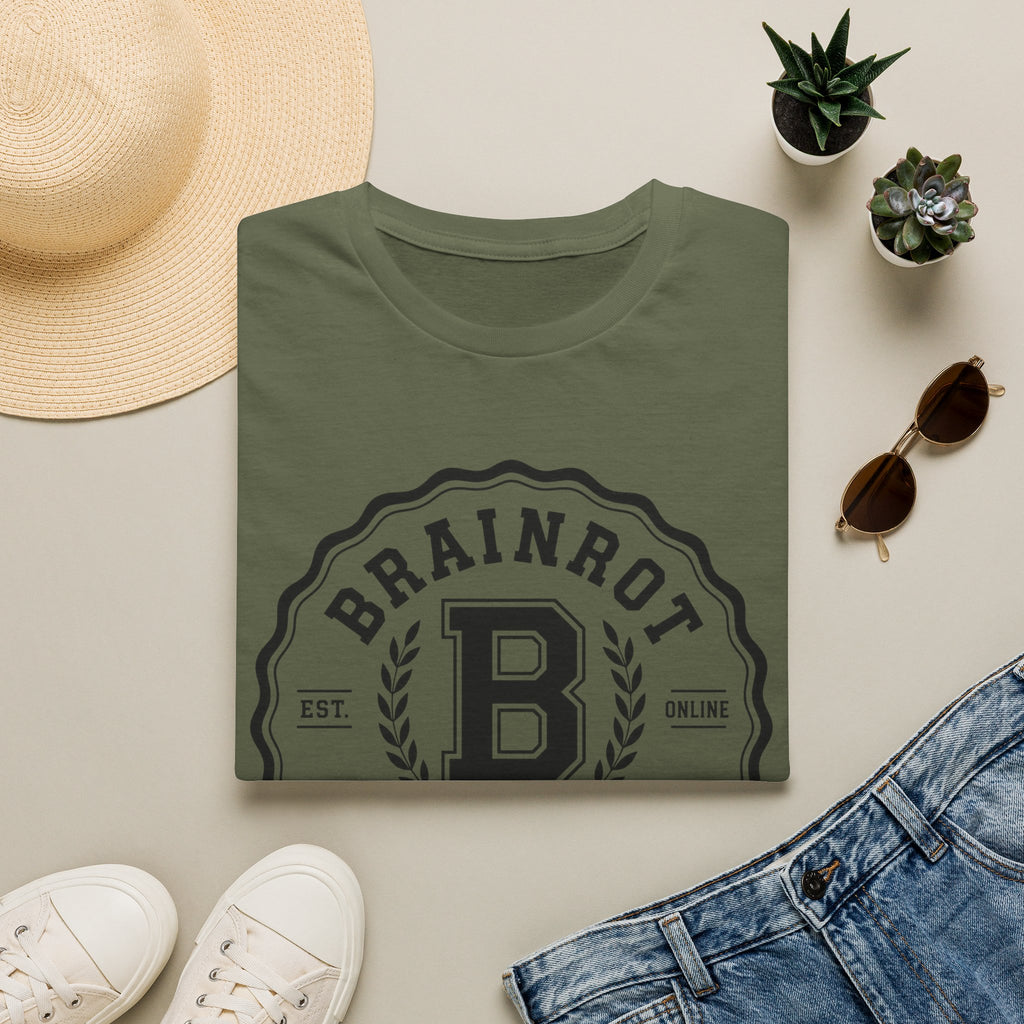 Brainrot University Logo T-Shirt — Vintage Collegiate Graphic Tee