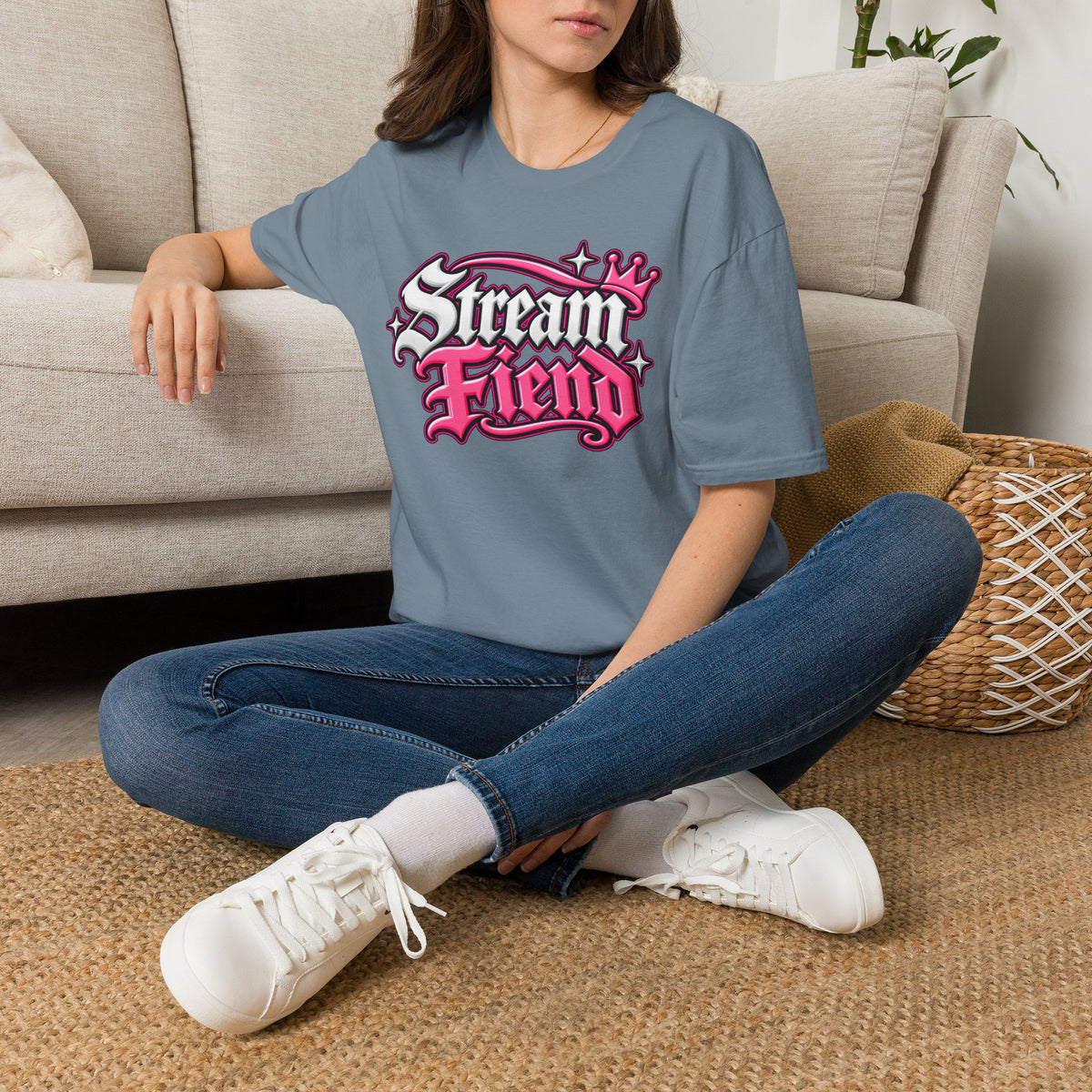 Stream Fiend Graphic Tee — Pink Retro Gamer Streaming Shirt