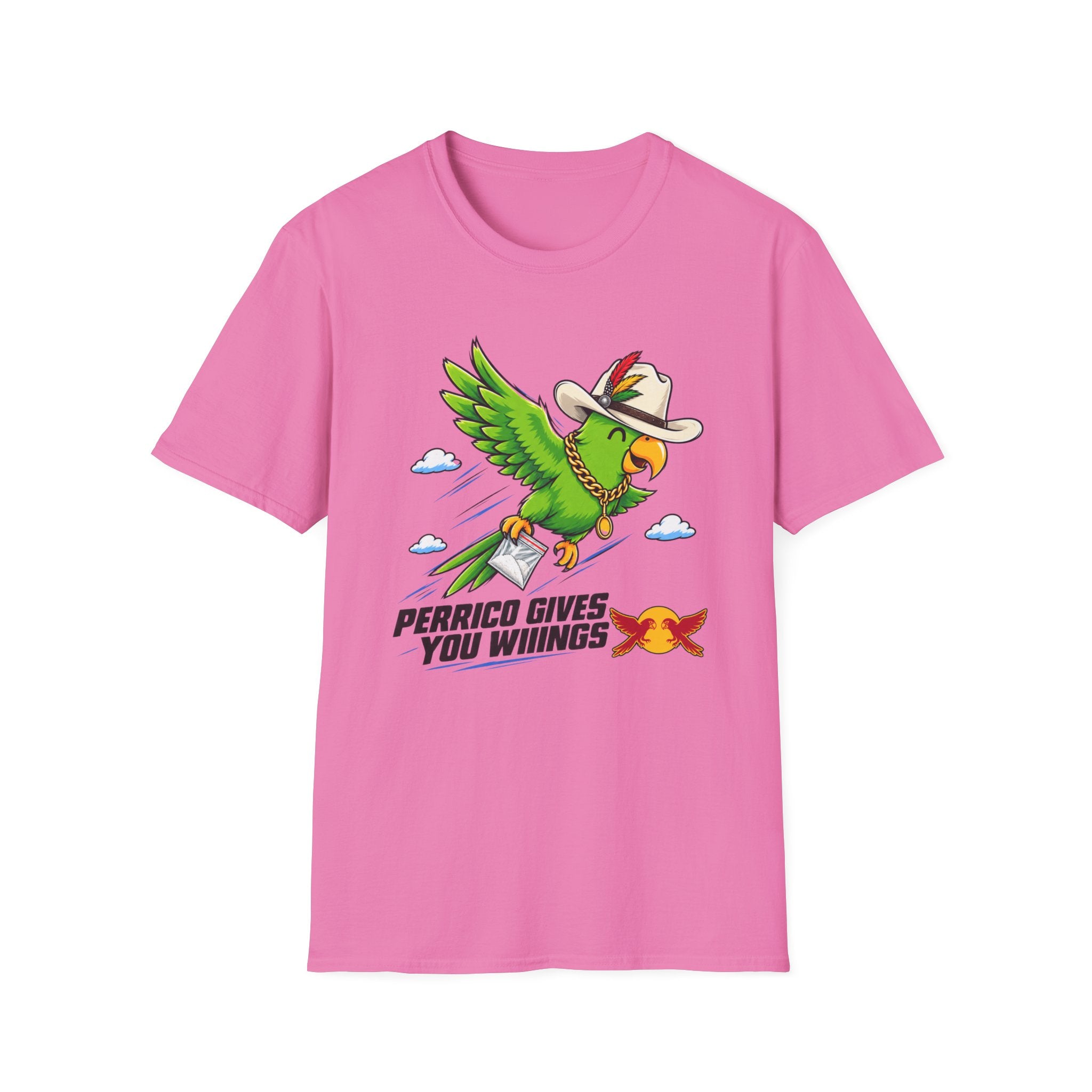 Parrot T-Shirt — 'Perrico Gives You Wiings' Funny Tropical Bird Tee