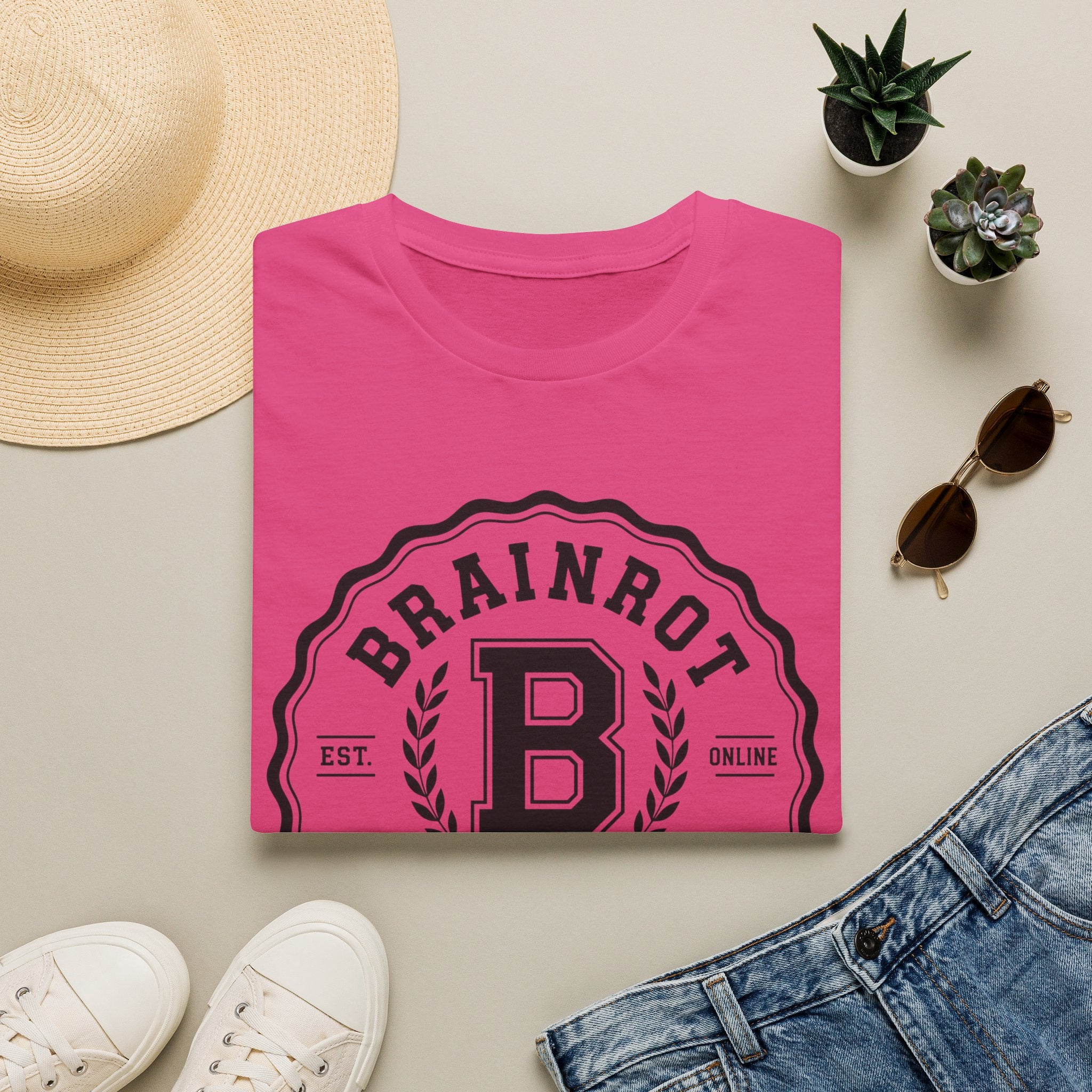 Brainrot University Logo T-Shirt — Vintage Collegiate Graphic Tee